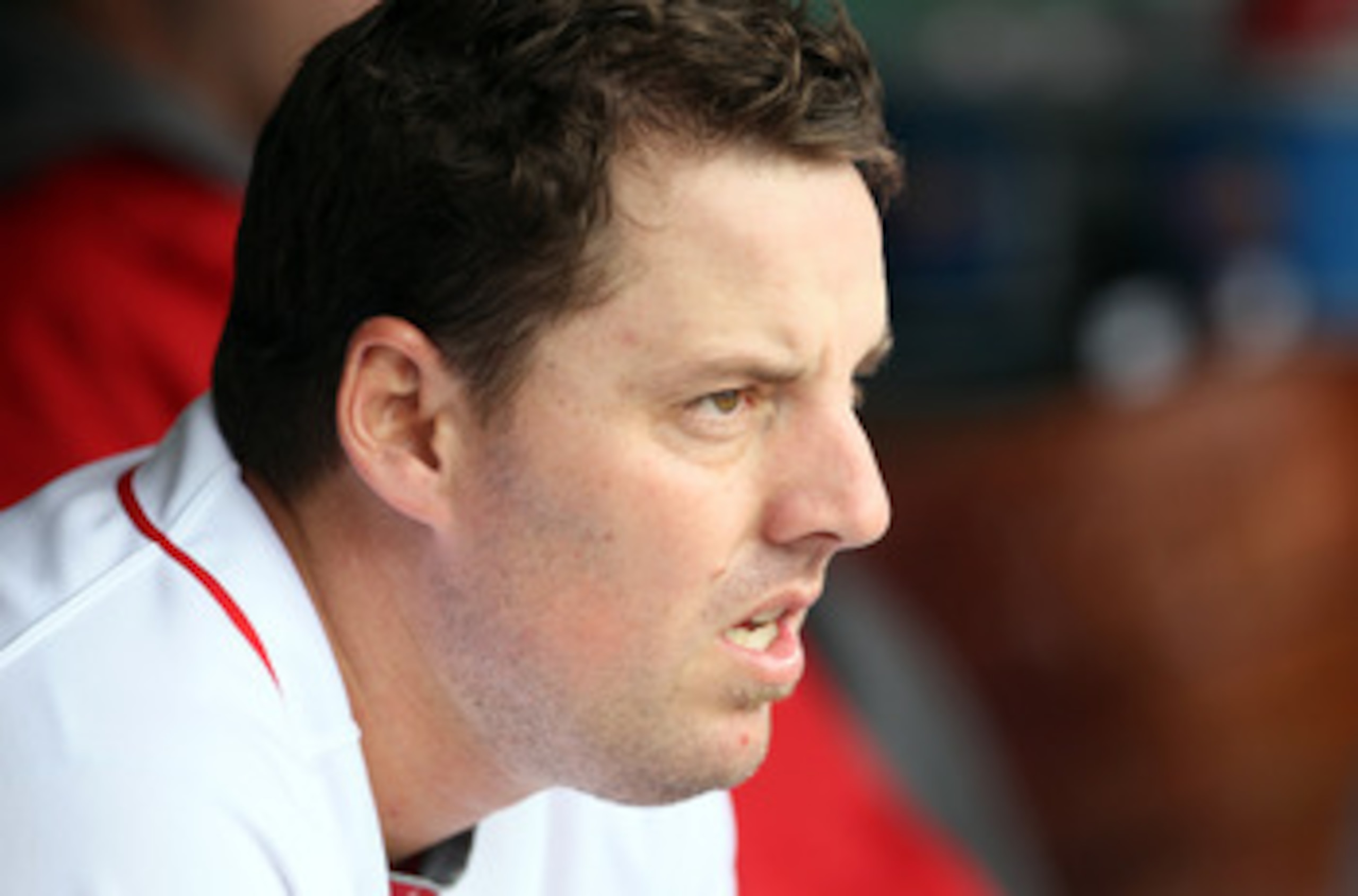 BOSTON, MA - MAY 05: John Lackey #41 of the Boston Red Sox sits in the dugout before the game against the Los Angeles Angels on May 5, 2011 at Fenway Park in Boston, Massachusetts. (Photo by Elsa/Getty Images) BOSTON, MA - MAY 05: John Lackey #41 of the Boston Red Sox sits in the dugout before the game against the Los Angeles Angels on May 5, 2011 at Fenway Park in Boston, Massachusetts. (Photo by Elsa/Getty Images)