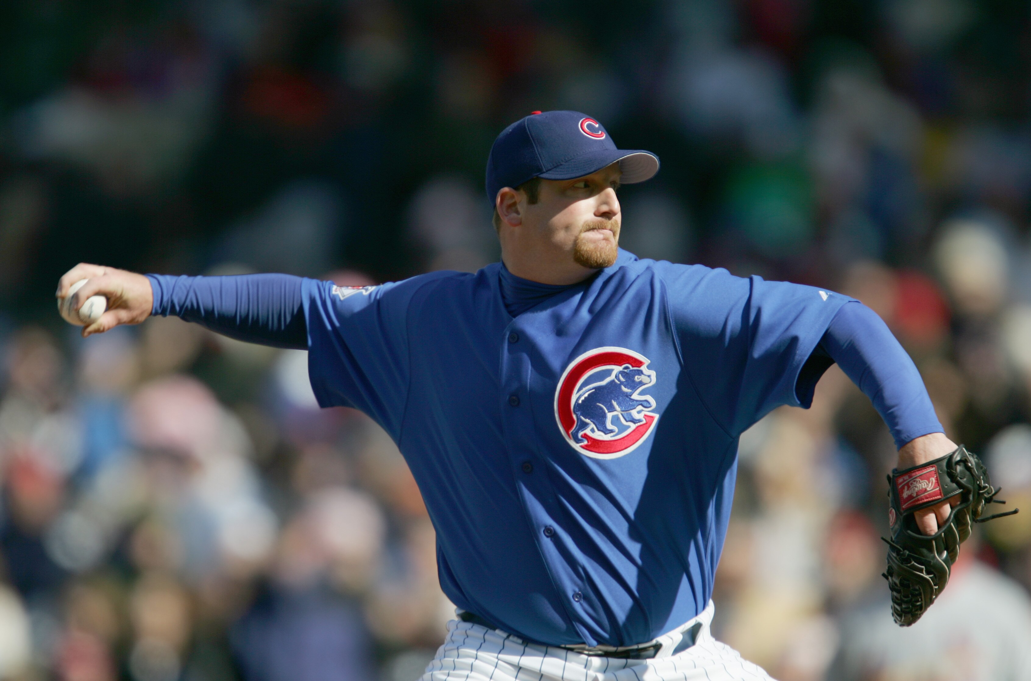 CHICAGO - APRIL 08: Pitcher Ryan Demspter #46 of the Chicago Cubs winds back during the game against the St. Louis Cardinals on April 8, 2006 at Wrigley Field in Chicago, Illinois. The Cubs defeated the Cardinals 3-2. (Photo by Jonathan Daniel\Getty Image