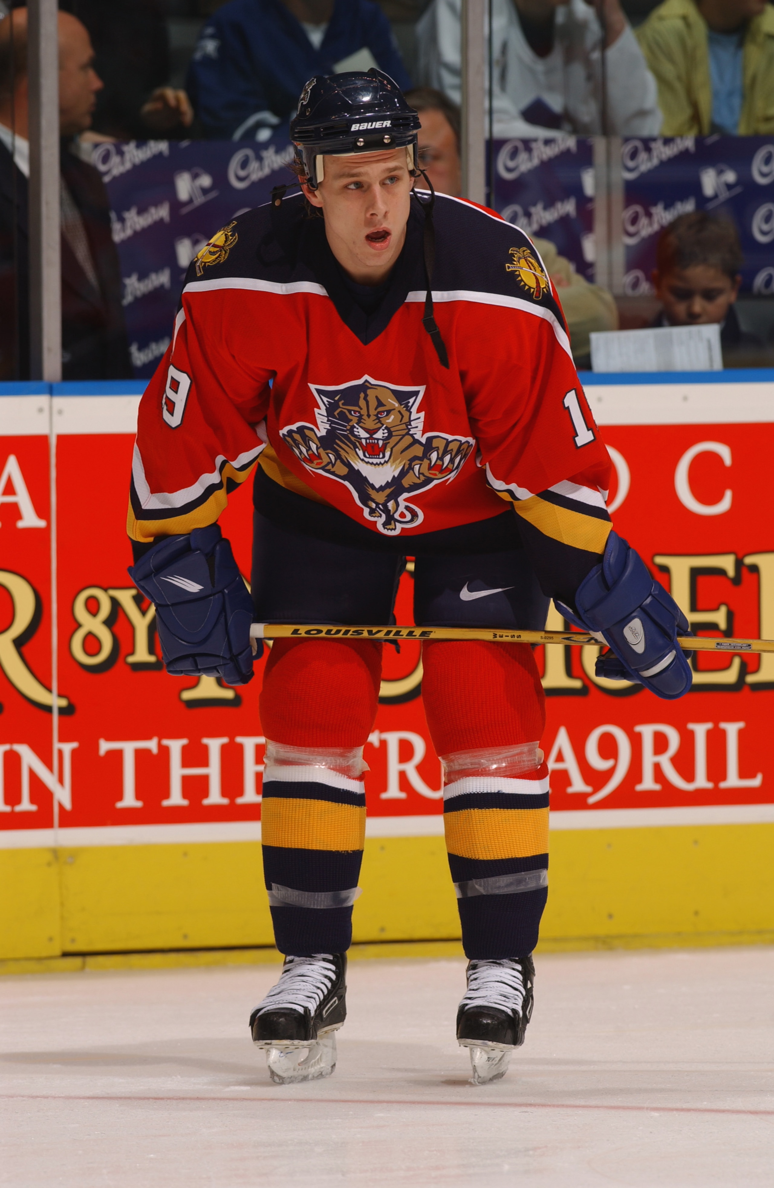 TORONTO - APRIL 6:  Center Stephan Weiss #19 of the Florida Panthers stands on the ice against the Toronto Maple Leafs during the NHL game at Air Canada Centre in Toronto, Canada on April 6, 2002. The Panthers and Maple Leafs skated to a 2-2 tie. (Photo b