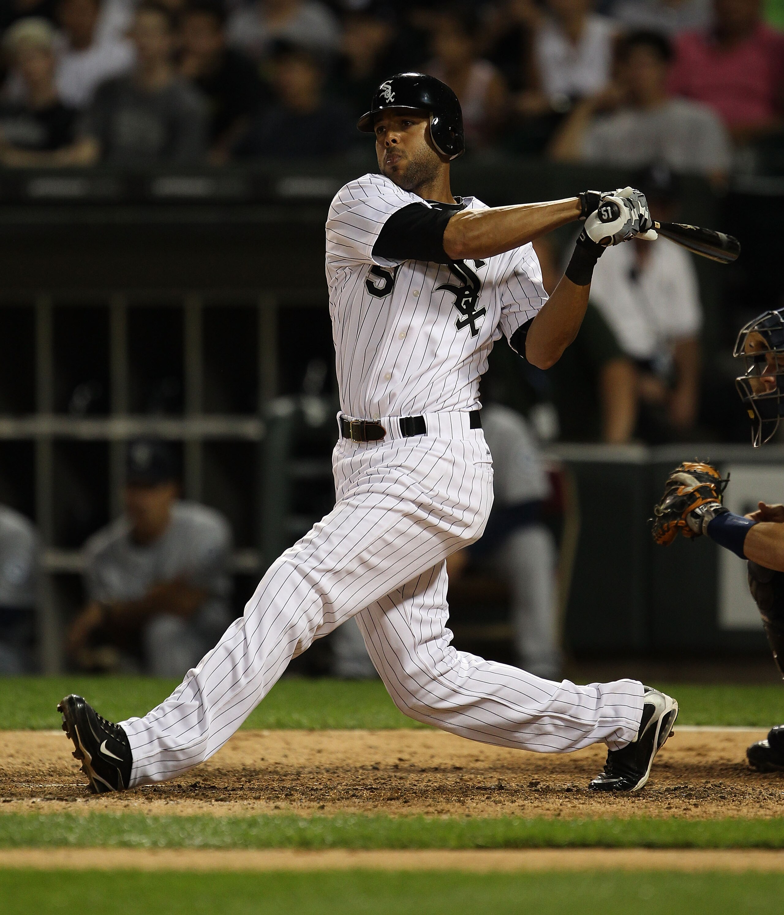 CHICAGO - JULY 26: Alex Rios #51 of the Chicago White Sox takes a swing against the Seattle Mariners at U.S. Cellular Field on July 26, 2010 in Chicago, Illinois. The White Sox defeated the Mariners 6-1. (Photo by Jonathan Daniel/Getty Images) CHICAGO - JULY 26: Alex Rios #51 of the Chicago White Sox takes a swing against the Seattle Mariners at U.S. Cellular Field on July 26, 2010 in Chicago, Illinois. The White Sox defeated the Mariners 6-1. (Photo by Jonathan Daniel/Getty Images)