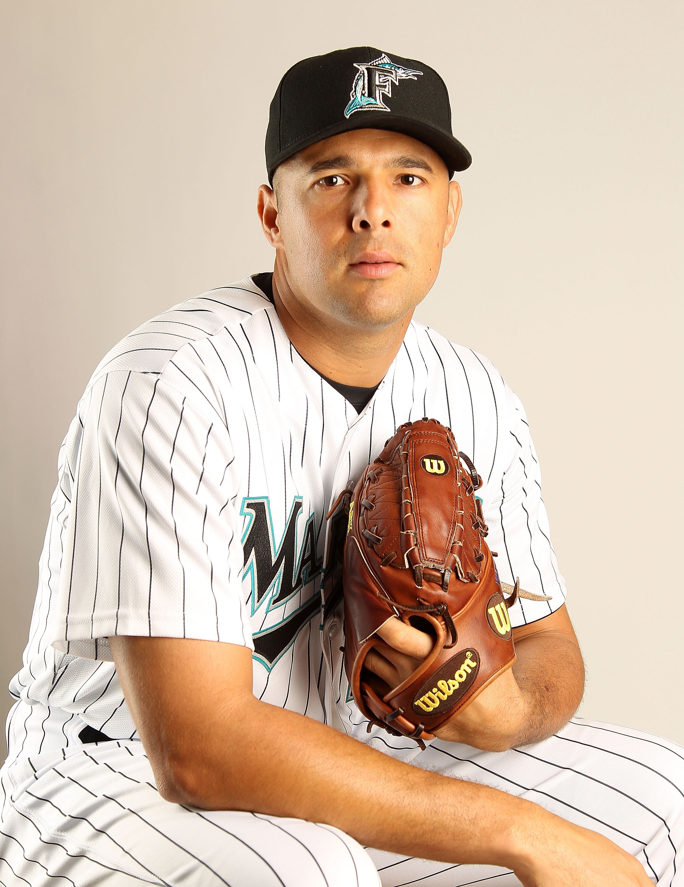 JUPITER, FL - FEBRUARY 23: Javier Vazquez #23 of the Florida Marlins during Photo Day at Roger Dean Stadium on February 23, 2011 in Jupiter, Florida.  (Photo by Mike Ehrmann/Getty Images)
