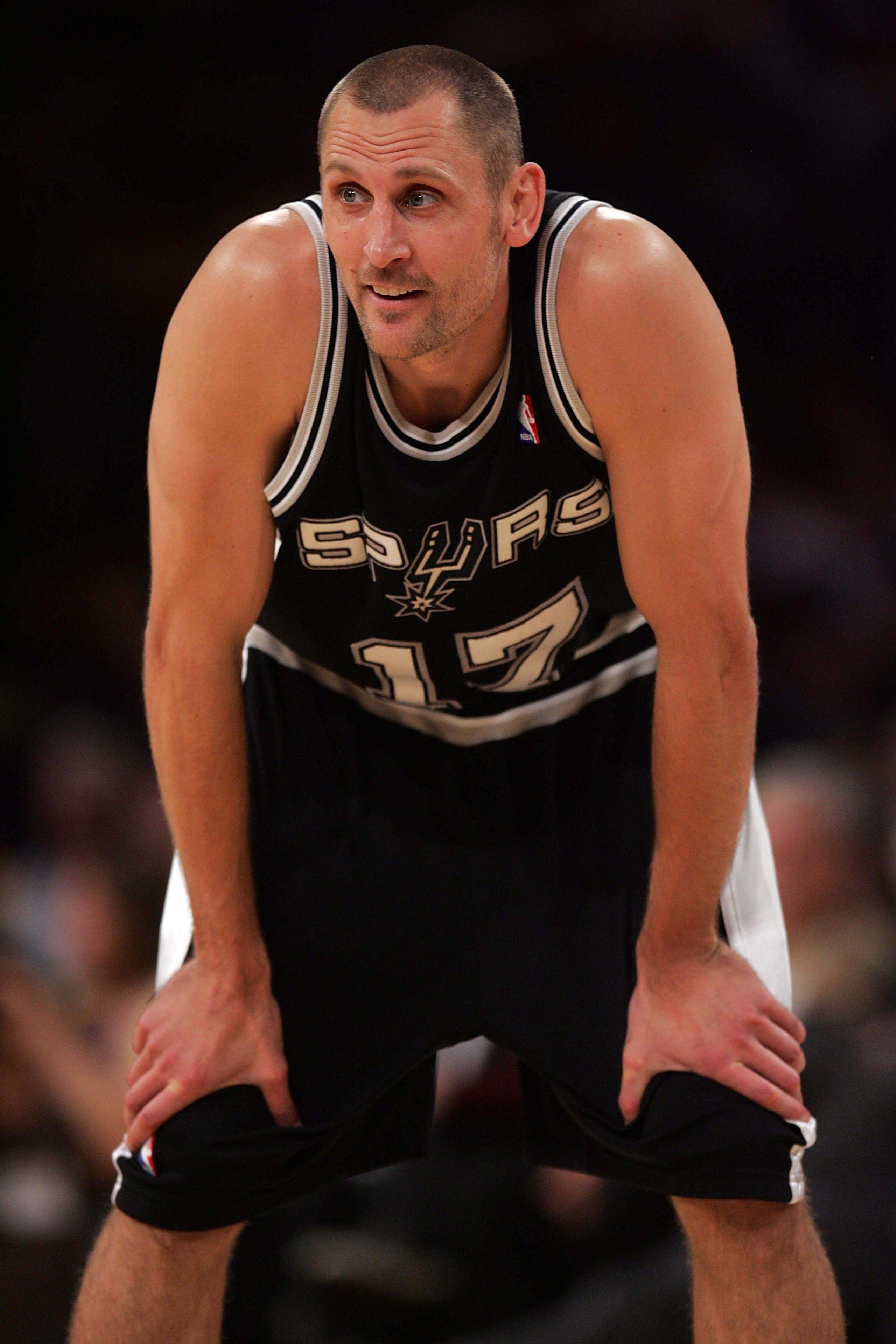 LOS ANGELES, CA - MAY 29:  Brent Barry #17 of the San Antonio Spurs looks on while taking on the Los Angeles Lakers in Game Five of the Western Conference Finals during the 2008 NBA Playoffs on May 29, 2008 at Staples Center in Los Angeles, California.  N