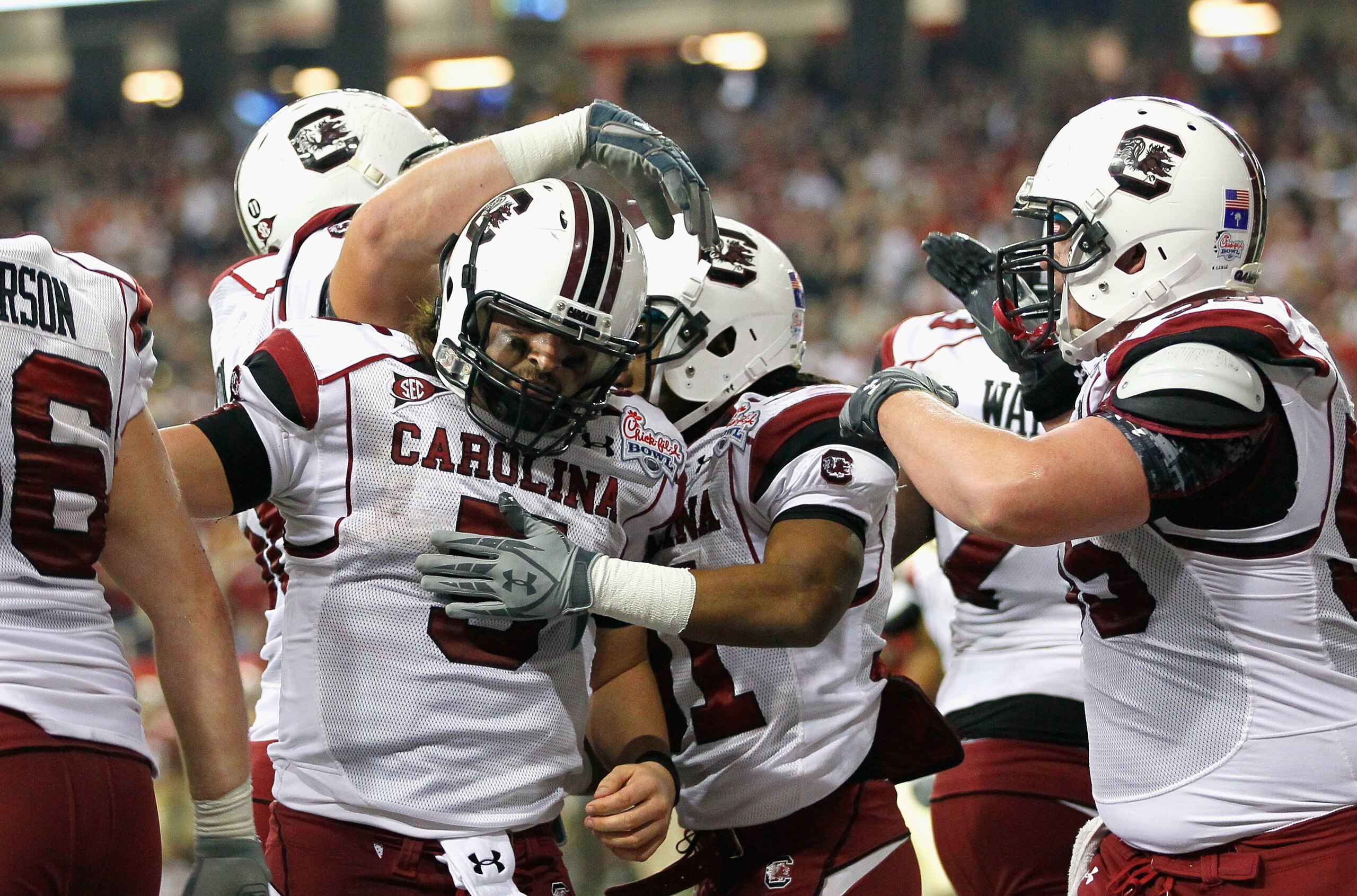 ATLANTA, GA - DECEMBER 31: Stephen Garcia #5 of the South Carolina Gamecocks against the Florida State Seminoles during the 2010 Chick-fil-A Bowl at Georgia Dome on December 31, 2010 in Atlanta, Georgia. (Photo by Kevin C. Cox/Getty Images) ATLANTA, GA - DECEMBER 31: Stephen Garcia #5 of the South Carolina Gamecocks against the Florida State Seminoles during the 2010 Chick-fil-A Bowl at Georgia Dome on December 31, 2010 in Atlanta, Georgia. (Photo by Kevin C. Cox/Getty Images)
