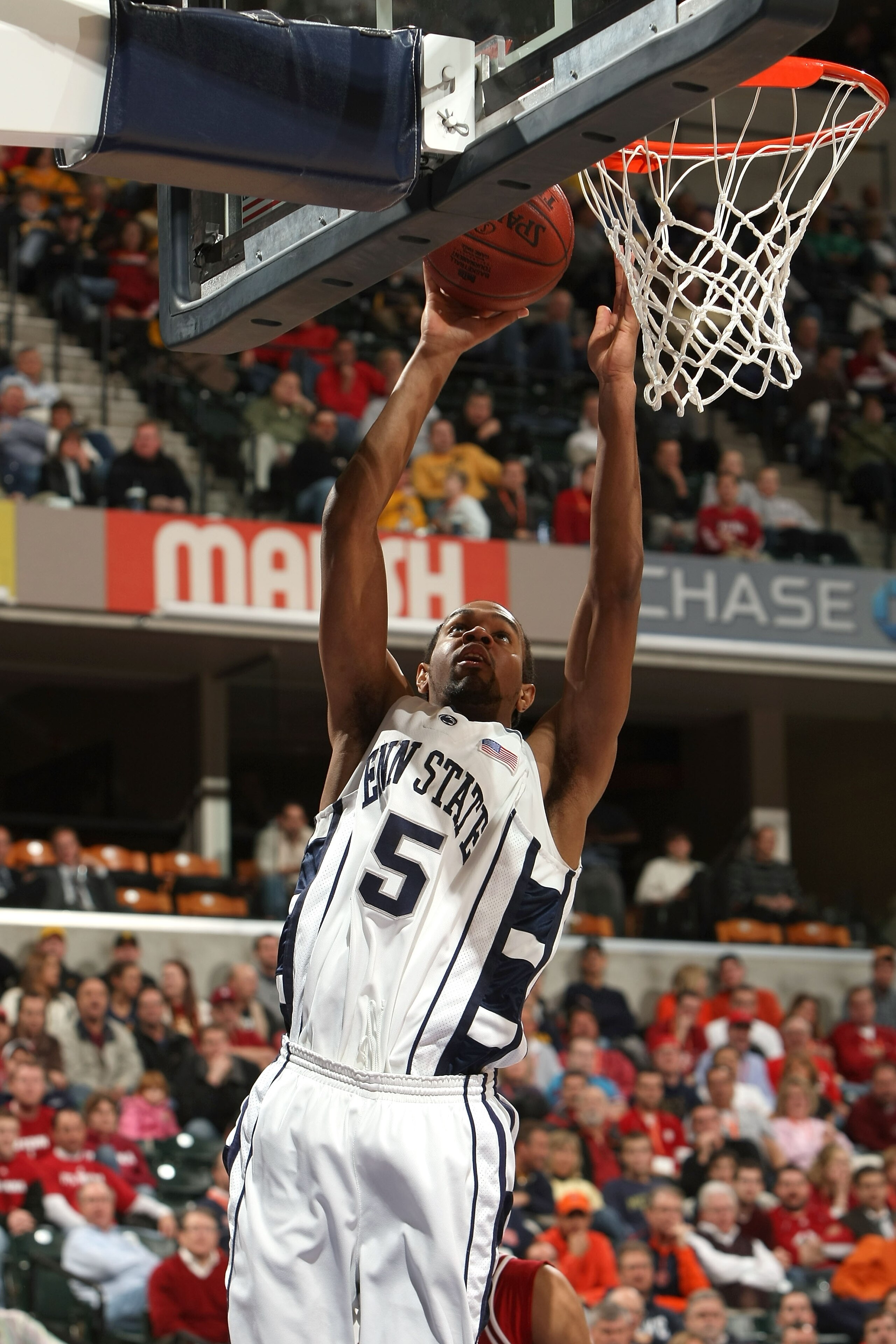INDIANAPOLIS - MARCH 12:  David Jackson #15 of the Penn State Nittany Lions attempts a shot against the Indiana Hoosiers during the first round of the Big Ten Men's Basketball Tournament at Conseco Fieldhouse on March 12, 2009 in Indianapolis, Indiana.  (