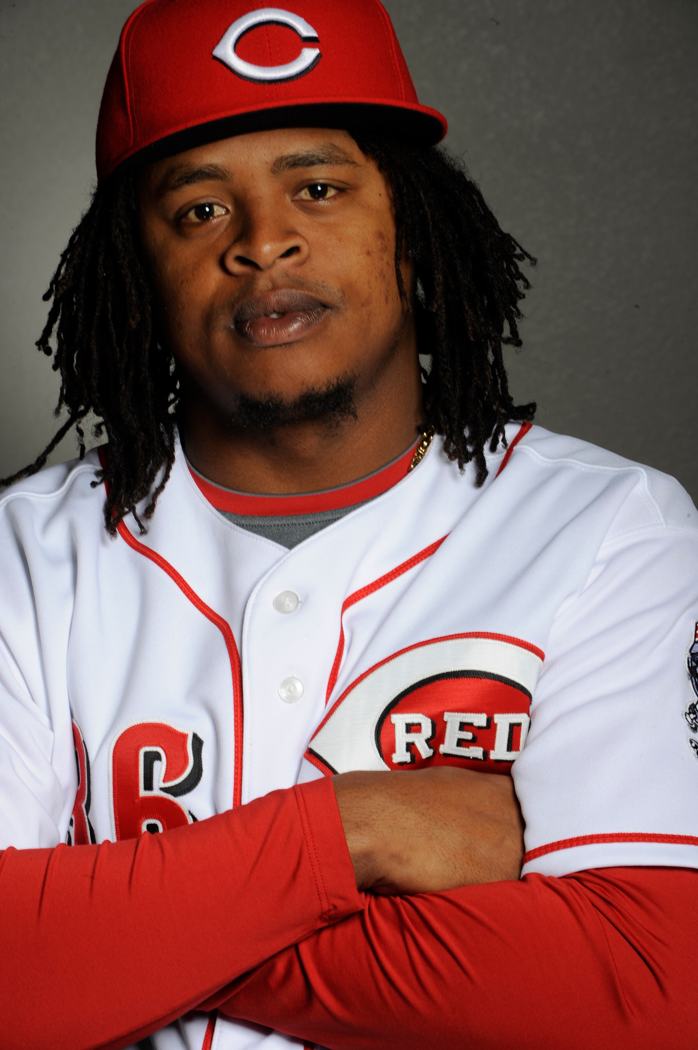 GOODYEAR, AZ - FEBRUARY 20: Edinson Volquez #36 of the Cincinnati Reds poses during the Cincinnati Reds photo day at the Cincinnati Reds Spring Training Complex on February 20, 2011 in Goodyear, Arizona. (Photo by Rob Tringali/Getty Images)