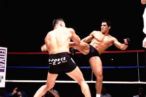 Frank Shamrock delivering a lethal leg kick