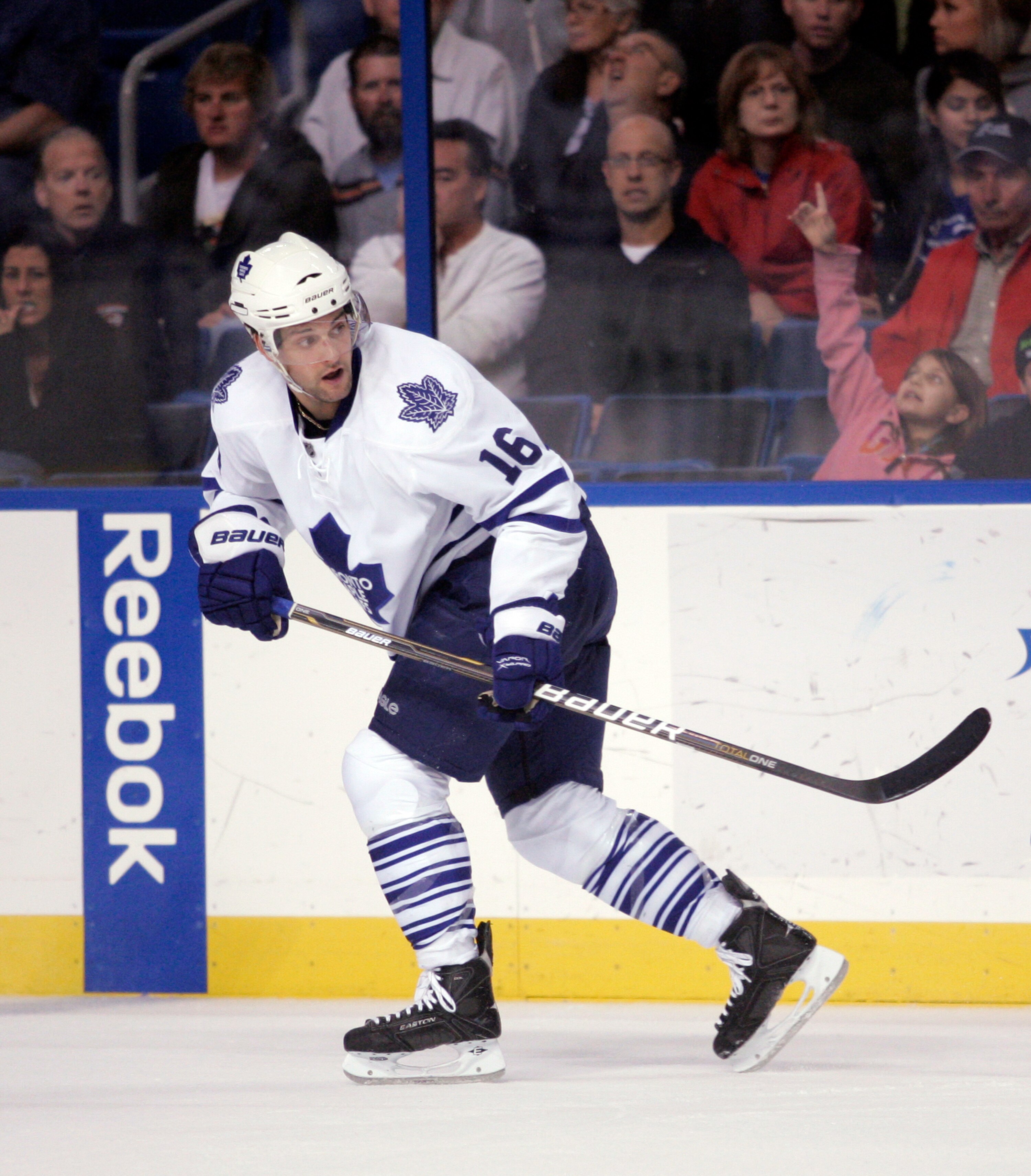 TAMPA, FL - JANUARY 25: Clarke MacArthur #16 of the Toronto Maple Leafs skates against the Tampa Bay Lightning at St. Pete Times Forum on January 25, 2011 in Tampa, Florida. The Lightning defeated the Leafs 2-0. (Photo by Justin K. Aller/Getty Images)