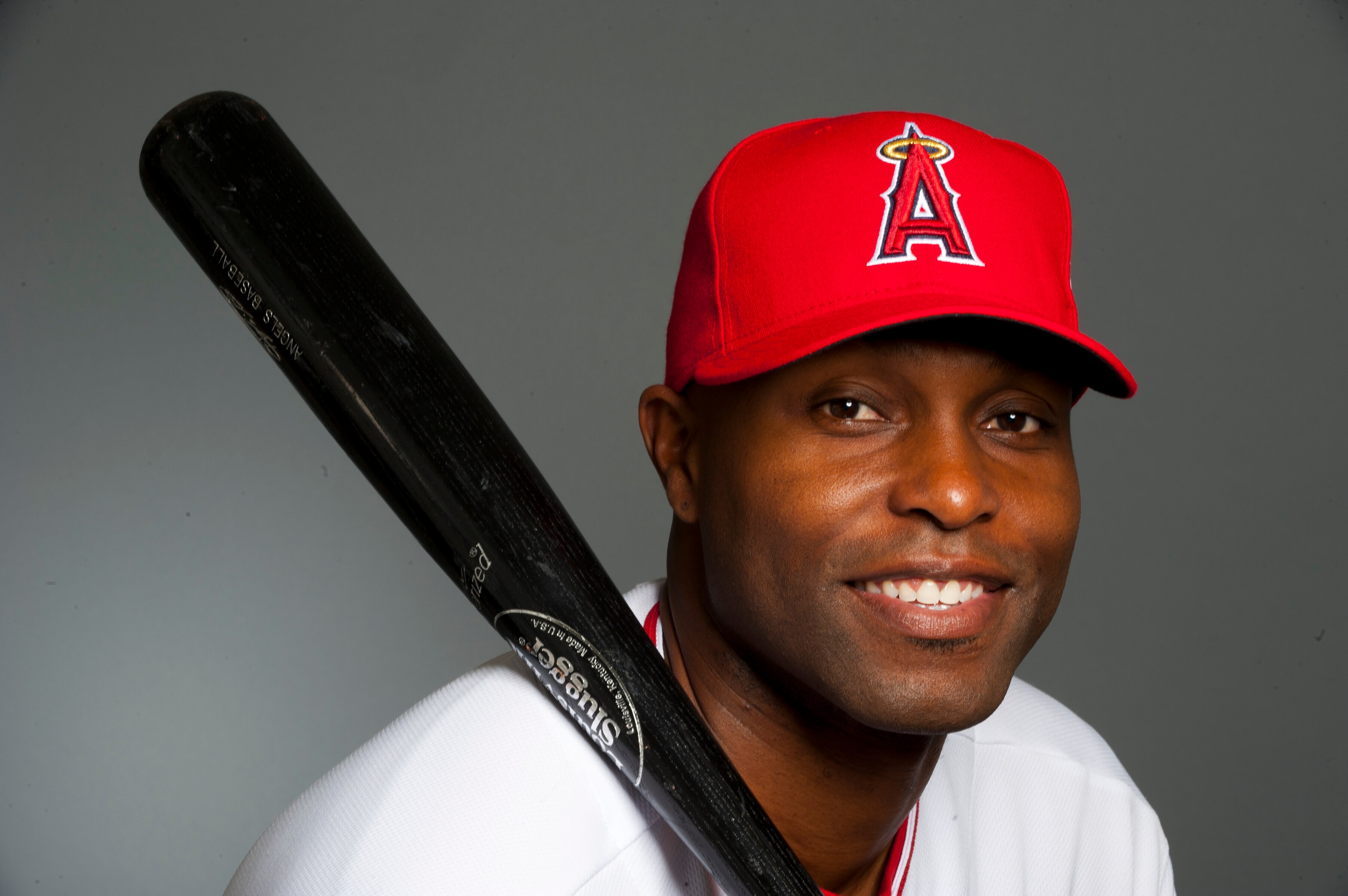 TEMPE, AZ - FEBRUARY 21: Torii Hunter #48 of the Los Angeles Angels of Anaheim poses during their photo day at Tempe Diablo Stadium on February 21, 2011 in Tempe, Arizona.  (Photo by Rob Tringali/Getty Images)