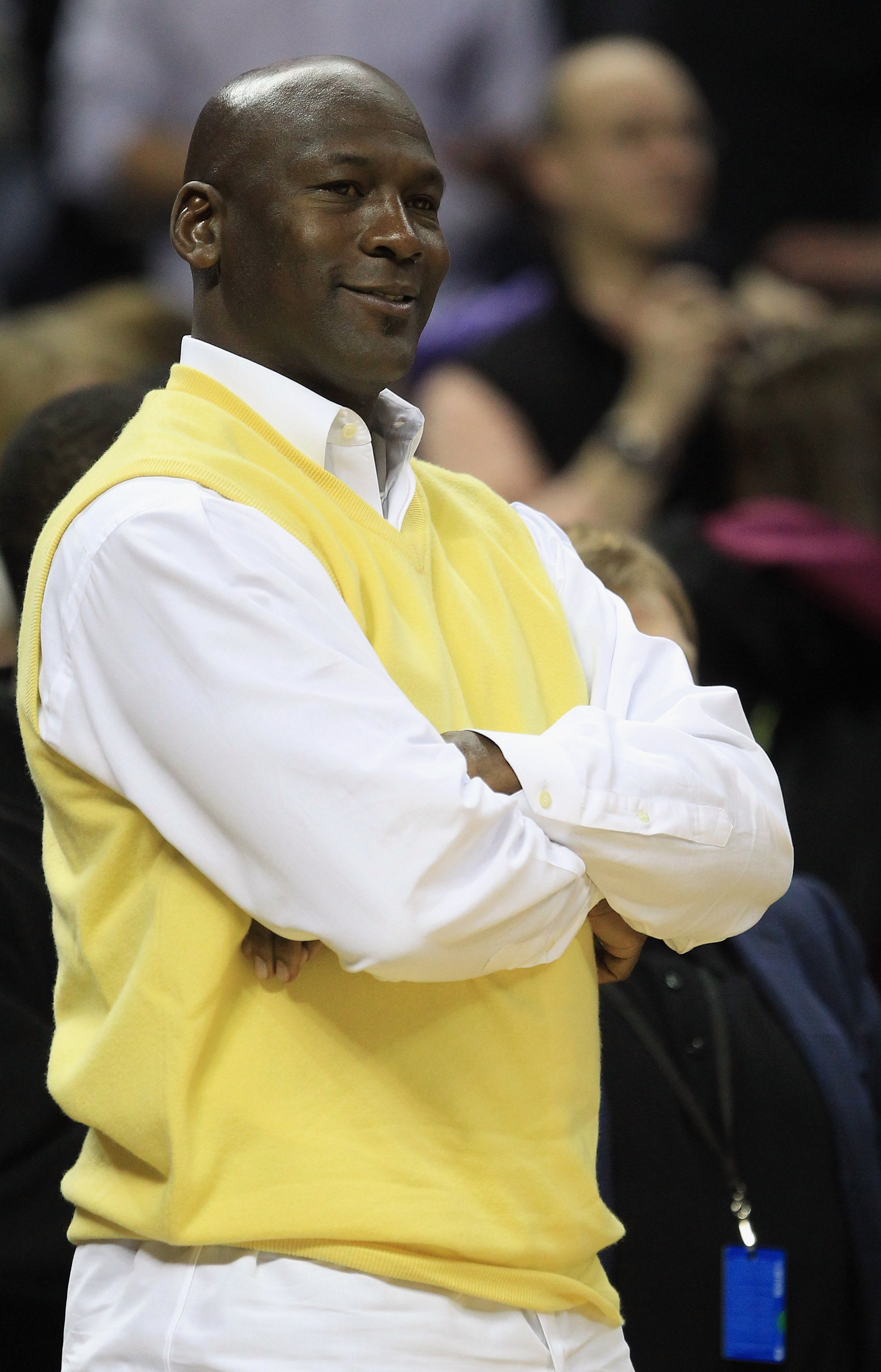 CHARLOTTE, NC - FEBRUARY 25: Owner of the Charlotte Bobcats, Michael Jordan smiles during their game against the Sacramento Kings at Time Warner Cable Arena on February 25, 2011 in Charlotte, North Carolina. NOTE TO USER: User expressly acknowledges and CHARLOTTE, NC - FEBRUARY 25: Owner of the Charlotte Bobcats, Michael Jordan smiles during their game against the Sacramento Kings at Time Warner Cable Arena on February 25, 2011 in Charlotte, North Carolina. NOTE TO USER: User expressly acknowledges and