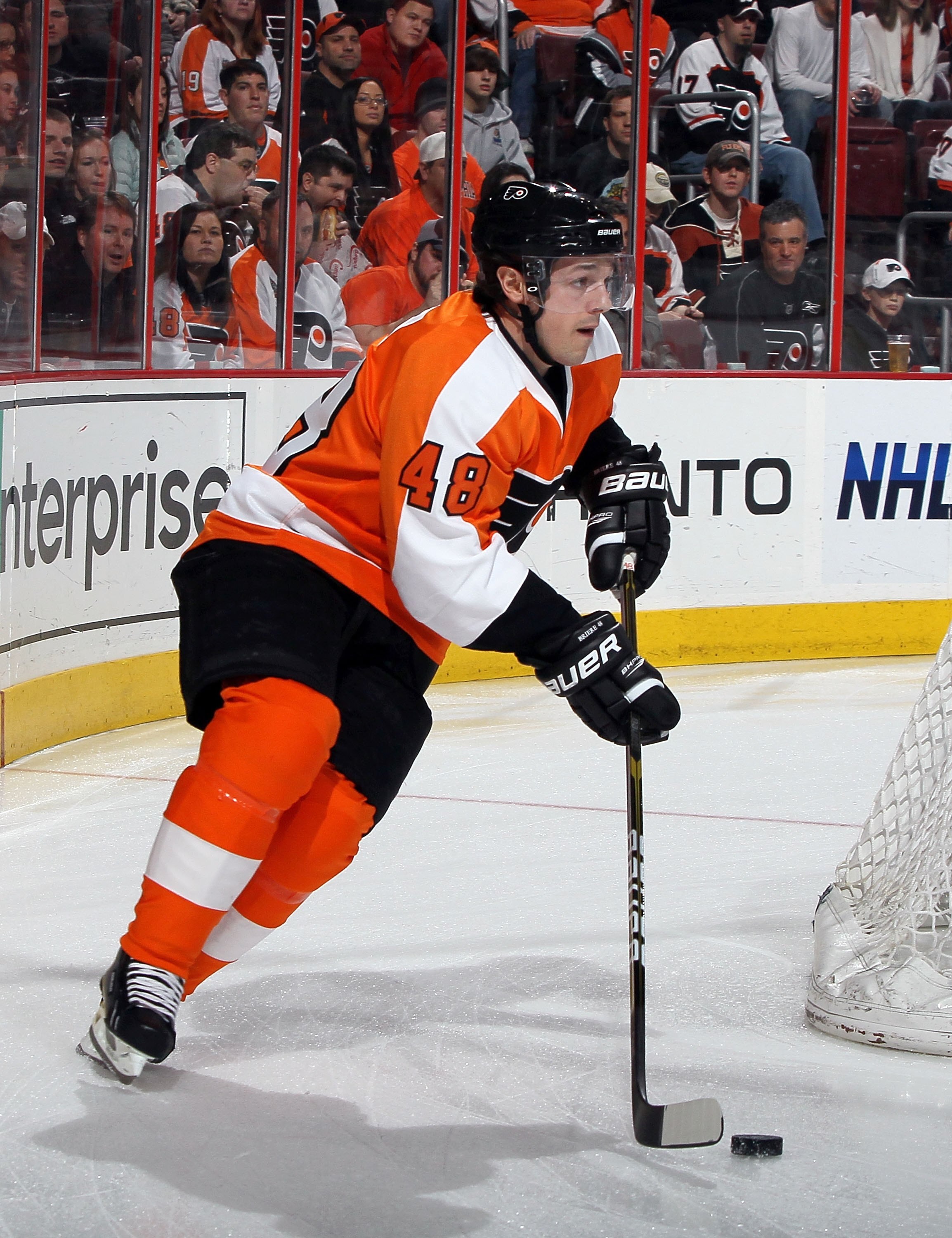 PHILADELPHIA, PA - FEBRUARY 05:  Daniel Briere #48 of the Dallas Stars skates against the Philadelphia Flyers on February 5, 2011 at Wells Fargo Center in Philadelphia, Pennsylvania. The Flyers defeated the Stars 3-1.  (Photo by Jim McIsaac/Getty Images)