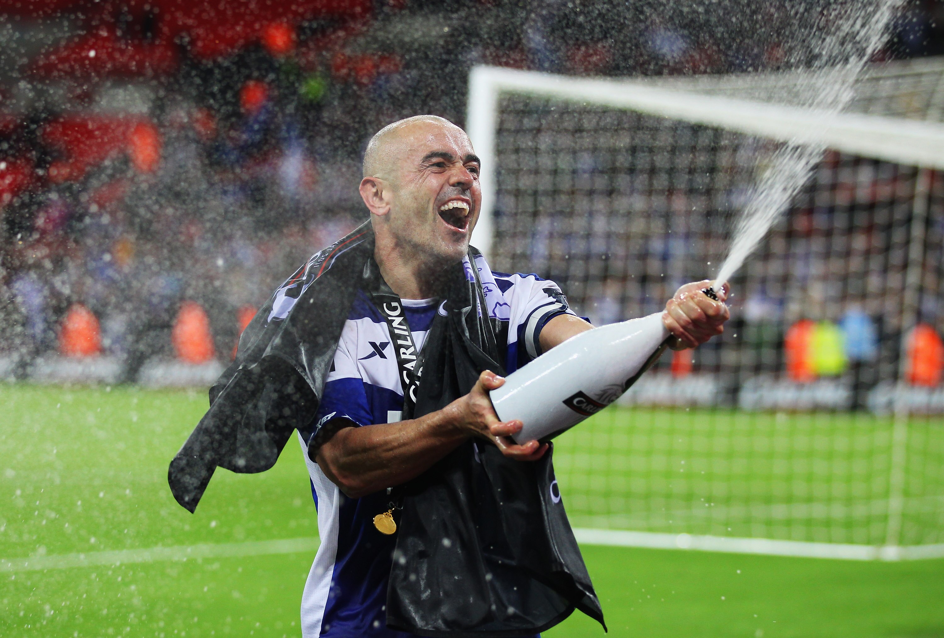 LONDON, ENGLAND - FEBRUARY 27: Stephen Carr of Birmingham City celebrates victory after the Carling Cup Final between Arsenal and Birmingham City at Wembley Stadium on February 27, 2011 in London, England.  (Photo by Alex Livesey/Getty Images)
