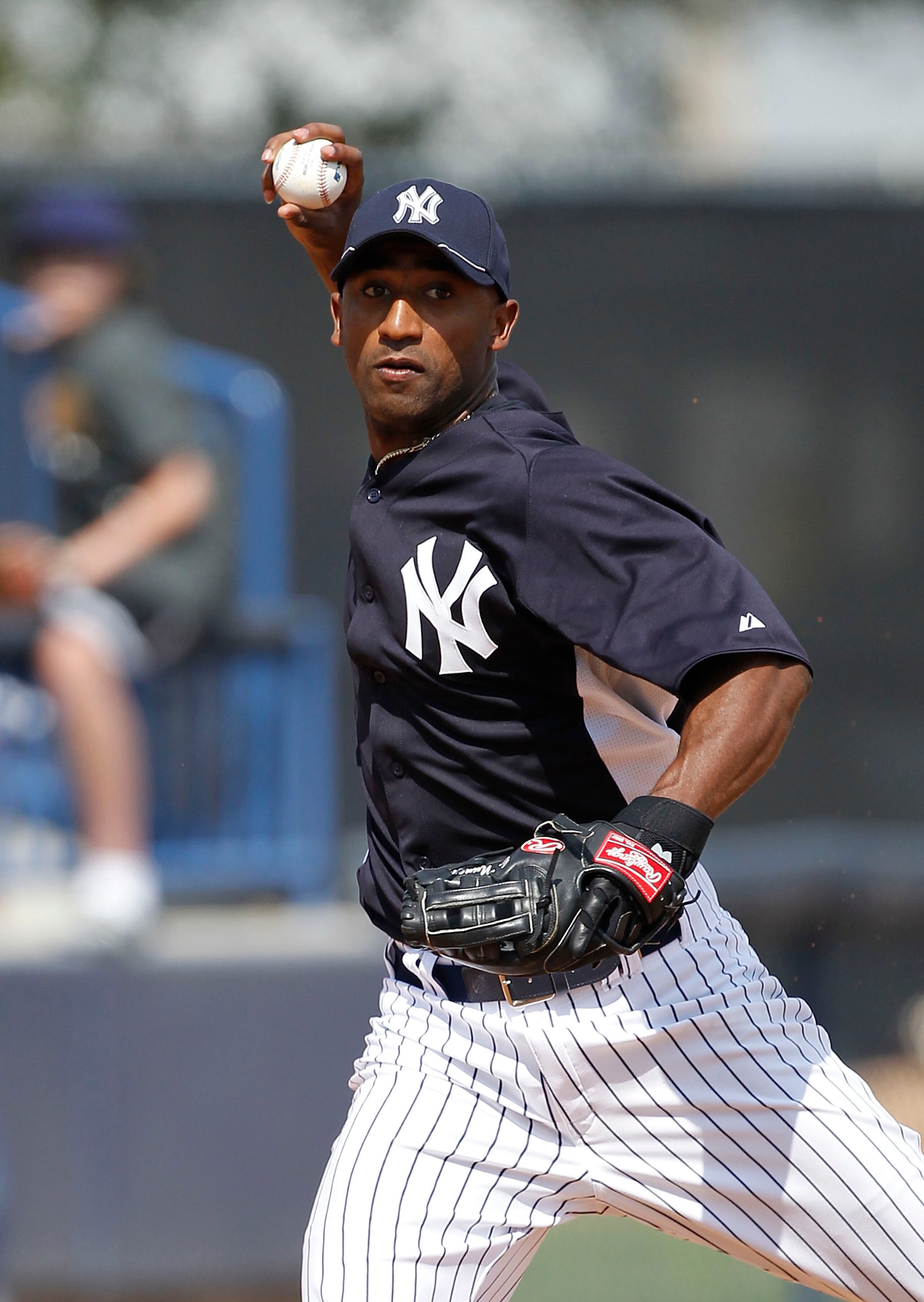TAMPA, FL - FEBRUARY 20: Eduardo Nunez #67 of the New York Yankees fields ground balls during the first full team workout of Spring Training on February 20, 2011 at the George M. Steinbrenner Field in Tampa, Florida. (Photo by Leon Halip/Getty Images) TAMPA, FL - FEBRUARY 20: Eduardo Nunez #67 of the New York Yankees fields ground balls during the first full team workout of Spring Training on February 20, 2011 at the George M. Steinbrenner Field in Tampa, Florida. (Photo by Leon Halip/Getty Images)