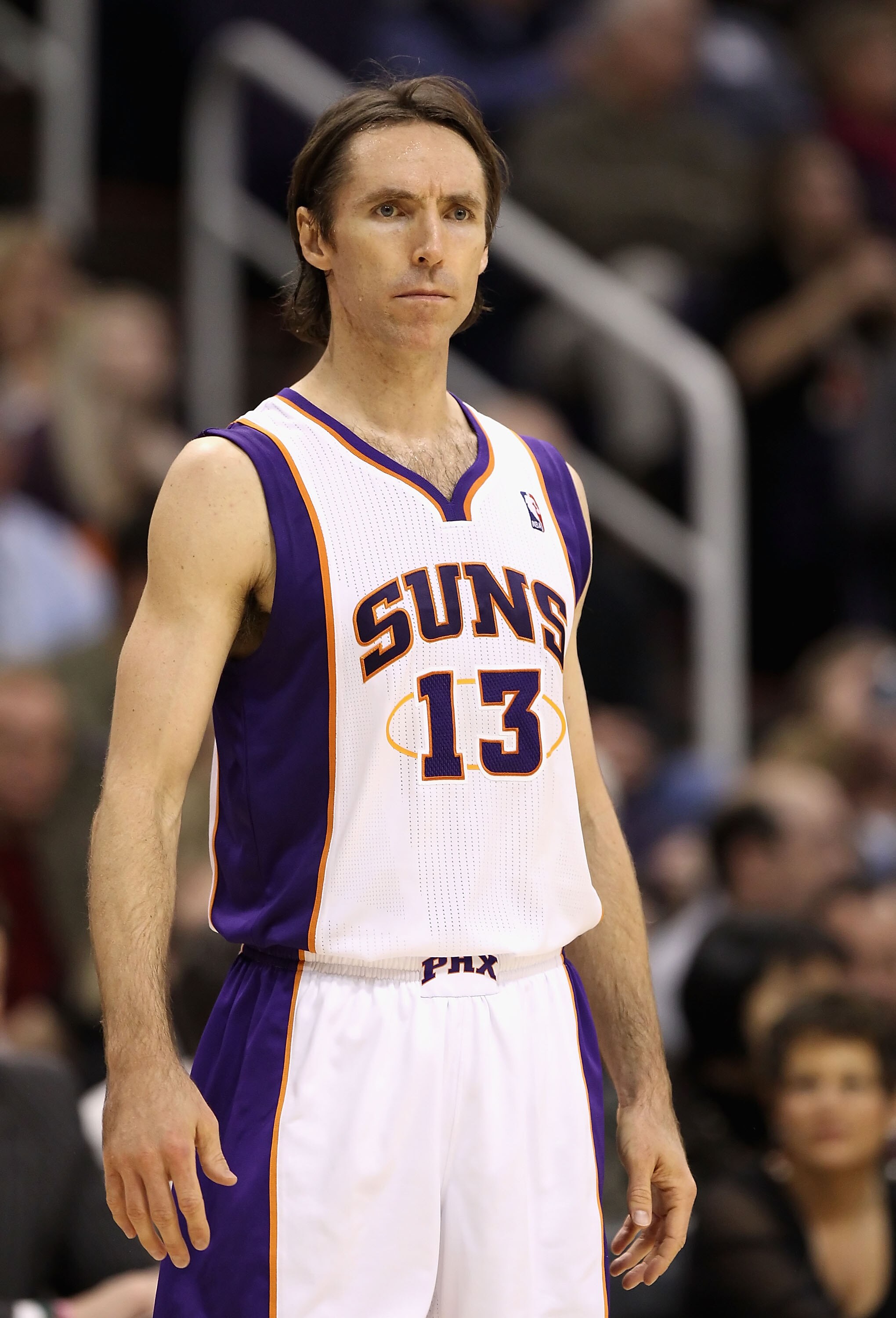 PHOENIX, AZ - JANUARY 05: Steve Nash #13 of the Phoenix Suns during the NBA game against the Los Angeles Lakers at US Airways Center on January 5, 2011 in Phoenix, Arizona. The Lakers defeated the Suns 99-95. NOTE TO USER: User expressly acknowledges and