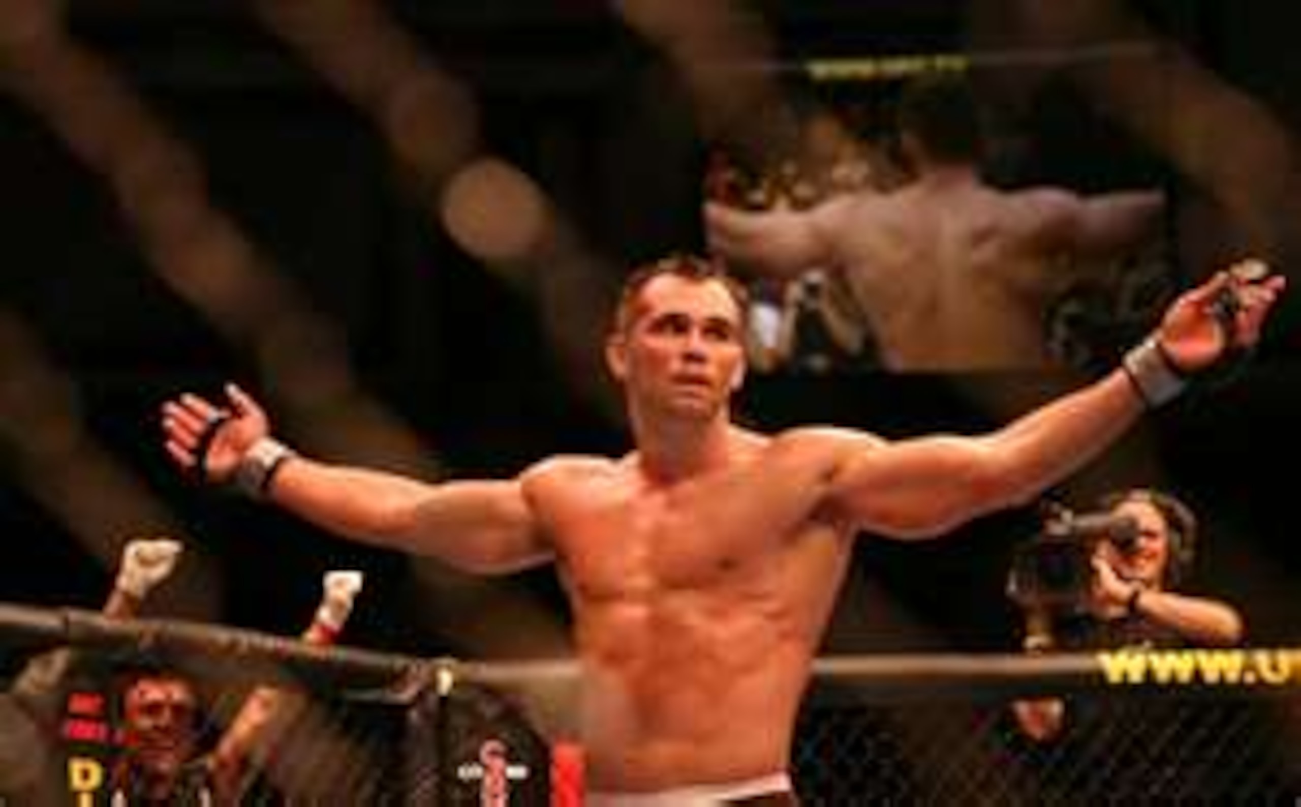 Rich "Ace" Franklin celebrating a victory