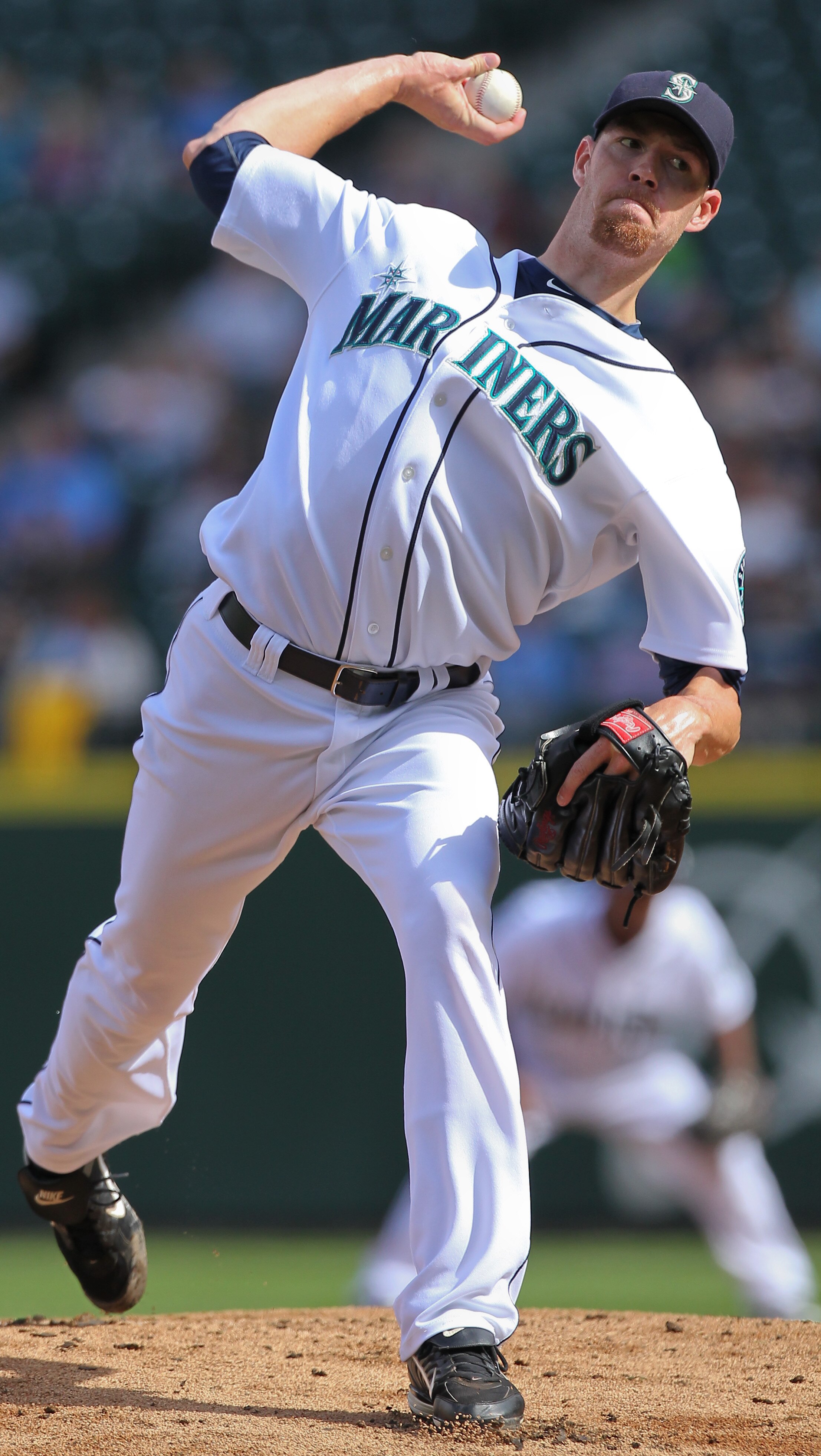 SEATTLE - SEPTEMBER 19:  Starting pitcher Doug Fister #58 of the Seattle Mariners pitches against the Texas Rangers at Safeco Field on September 19, 2010 in Seattle, Washington. The Mariners won 2-1. (Photo by Otto Greule Jr/Getty Images)