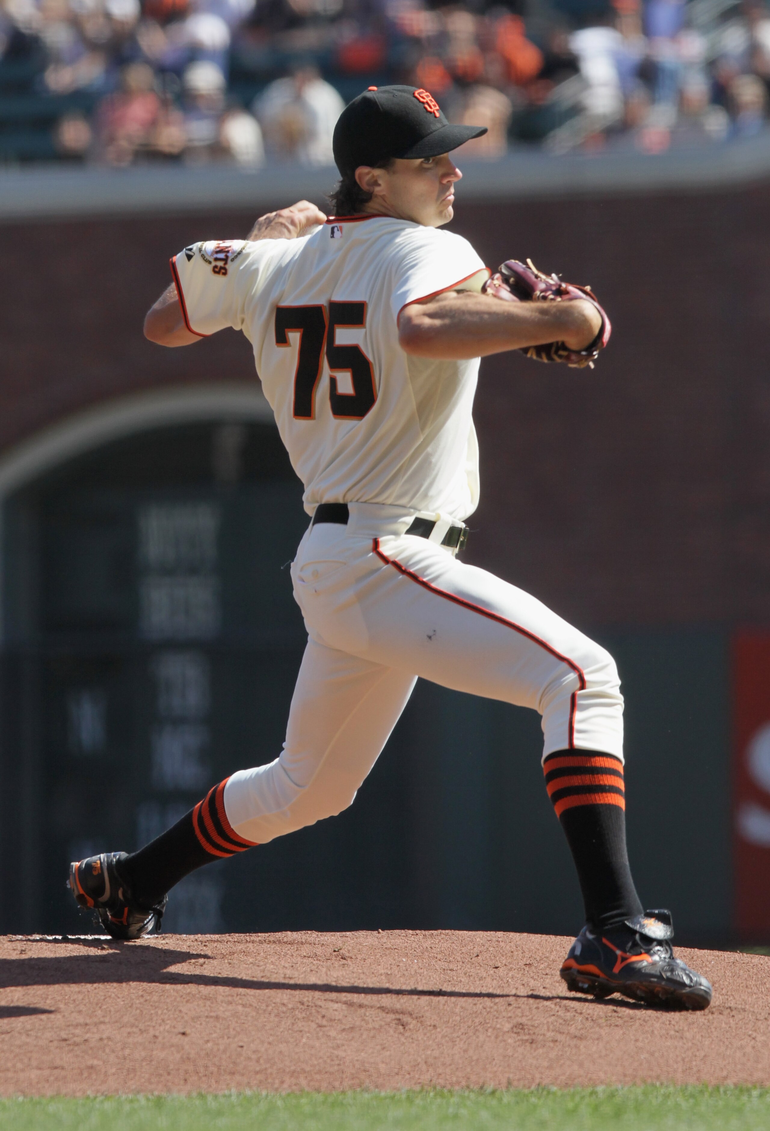 SAN FRANCISCO - OCTOBER 02:  Barry Zito #75 of the San Francisco Giants pitches against the San Diego Padres during the first inning at AT&T Park on October 2, 2010 in San Francisco, California.  (Photo by Justin Sullivan/Getty Images)