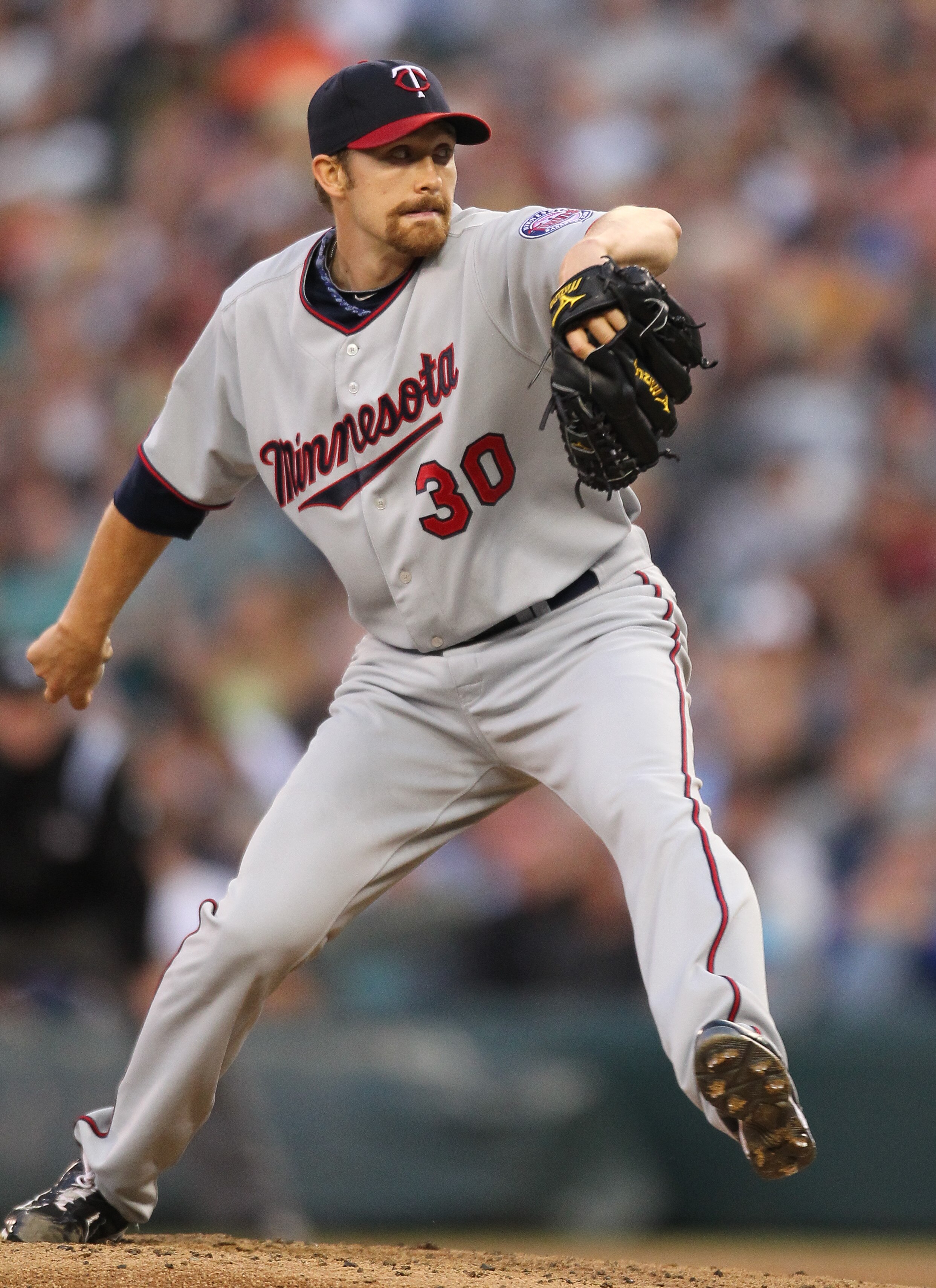 SEATTLE - AUGUST 27:  Starting pitcher Scott Baker #30 of the Minnesota Twins pitches against the Seattle Mariners at Safeco Field on August 27, 2010 in Seattle, Washington. The Twins won 6-3. (Photo by Otto Greule Jr/Getty Images)