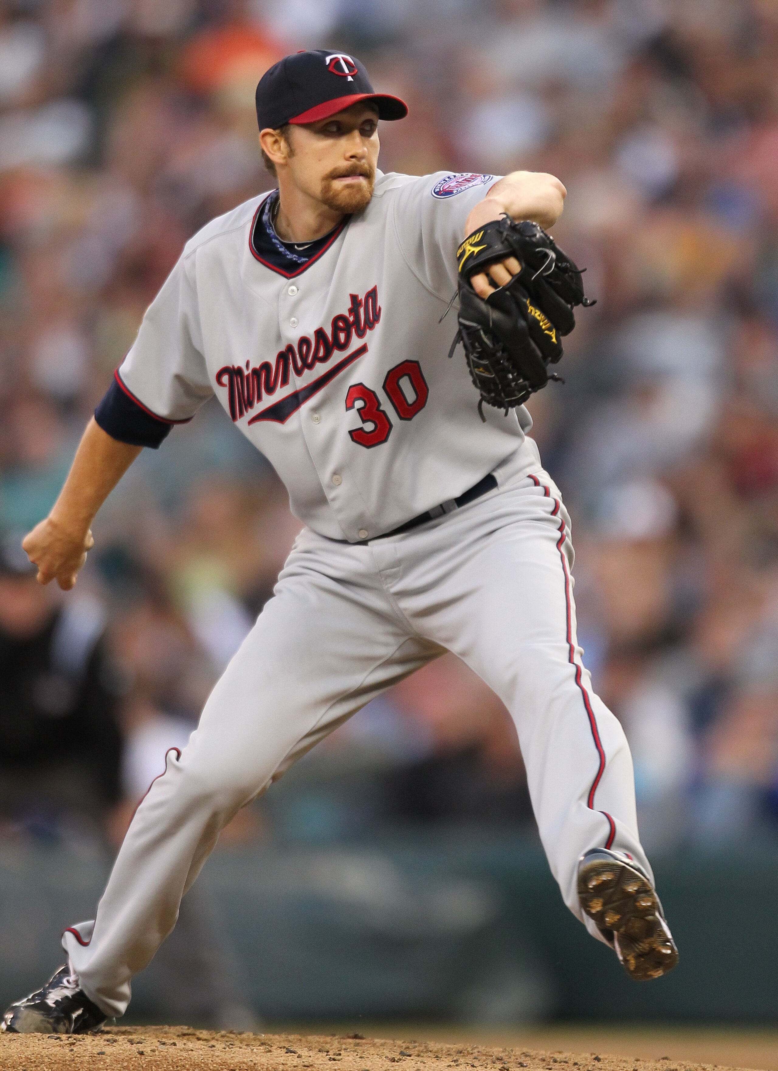 SEATTLE - AUGUST 27:  Starting pitcher Scott Baker #30 of the Minnesota Twins pitches against the Seattle Mariners at Safeco Field on August 27, 2010 in Seattle, Washington. The Twins won 6-3. (Photo by Otto Greule Jr/Getty Images)