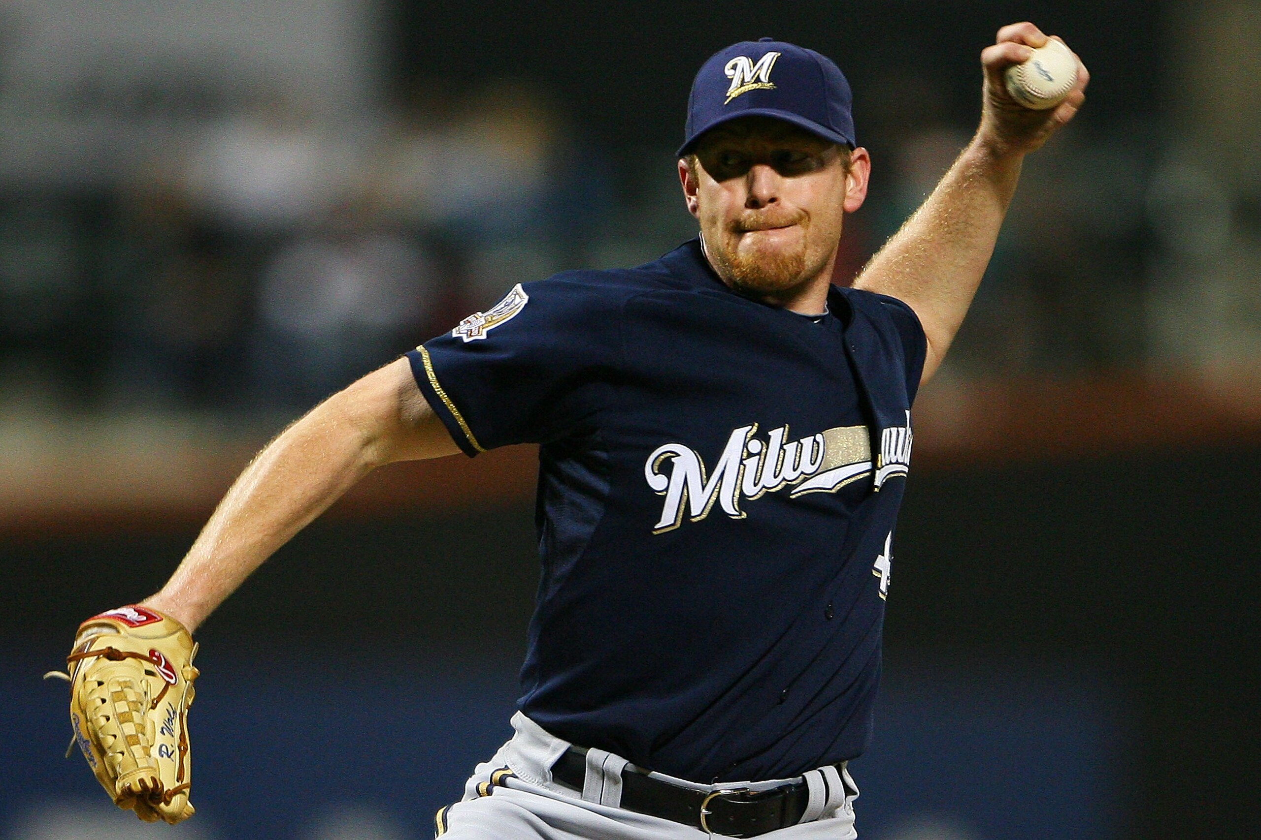 NEW YORK - SEPTEMBER 28:  Randy Wolf #43 of the Milwaukee Brewers pitches against the New York Mets on September 28, 2010 at Citi Field in the Flushing neighborhood of the Queens borough of New York City.  (Photo by Andrew Burton/Getty Images)