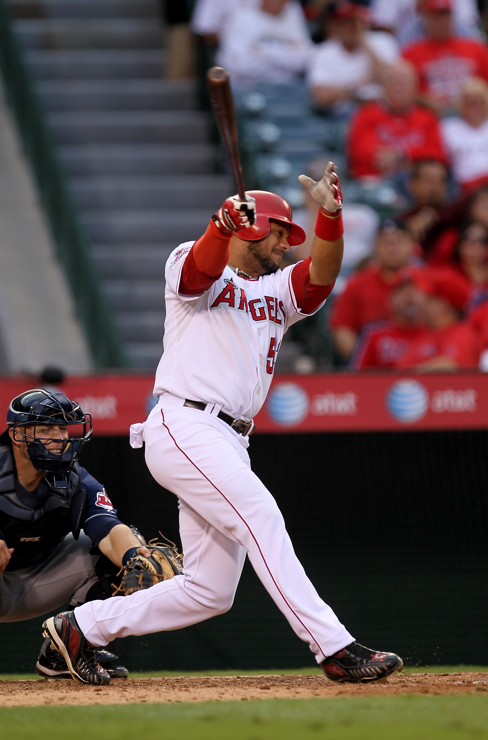 ANAHEIM, CA - SEPTEMBER 08:  Bobby Abreu #53 of the Los Angeles Angels of Anaheim bats against the Cleveland Indians on September 8, 2010 at Angel Stadium in Anaheim, California.   The Angels won 4-3 in 16 innings.  (Photo by Stephen Dunn/Getty Images)