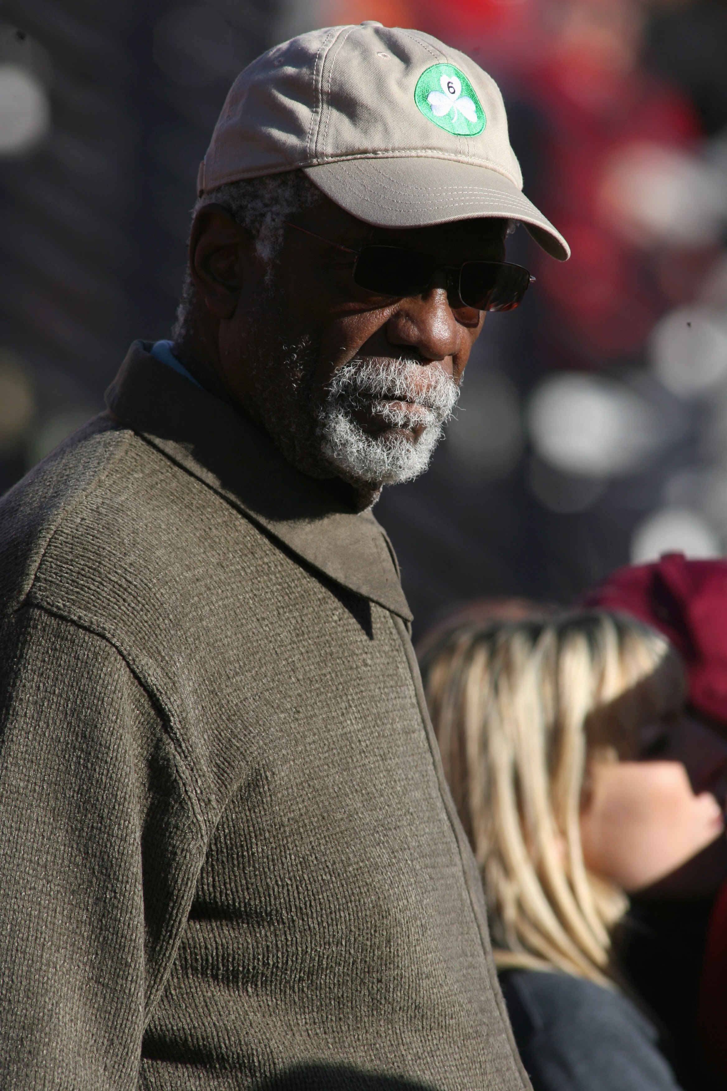 LOS ANGELES - DECEMBER 1:  NBA Hall of Famer and Boston Celtic legend Bill Russell watches the play from the USC Trojans sideline during the game against the UCLA Bruins on December 1, 2007 at the Los Angeles Memorial Coliseum in Los Angeles, California.