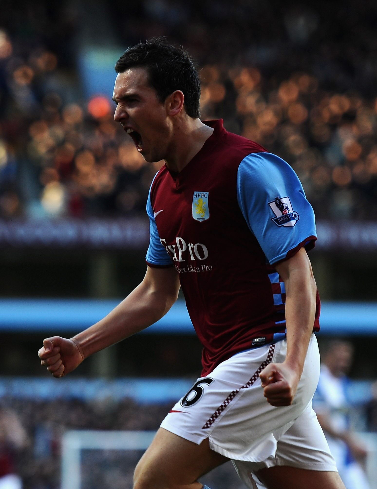 BIRMINGHAM, ENGLAND - FEBRUARY 26:  Stewart Downing of Aston Villa roars with delight after scoring the third goal during the Barclays Premier League match between Aston Villa and Blackburn Rovers at Villa Park on February 26, 2011 in Birmingham, England.