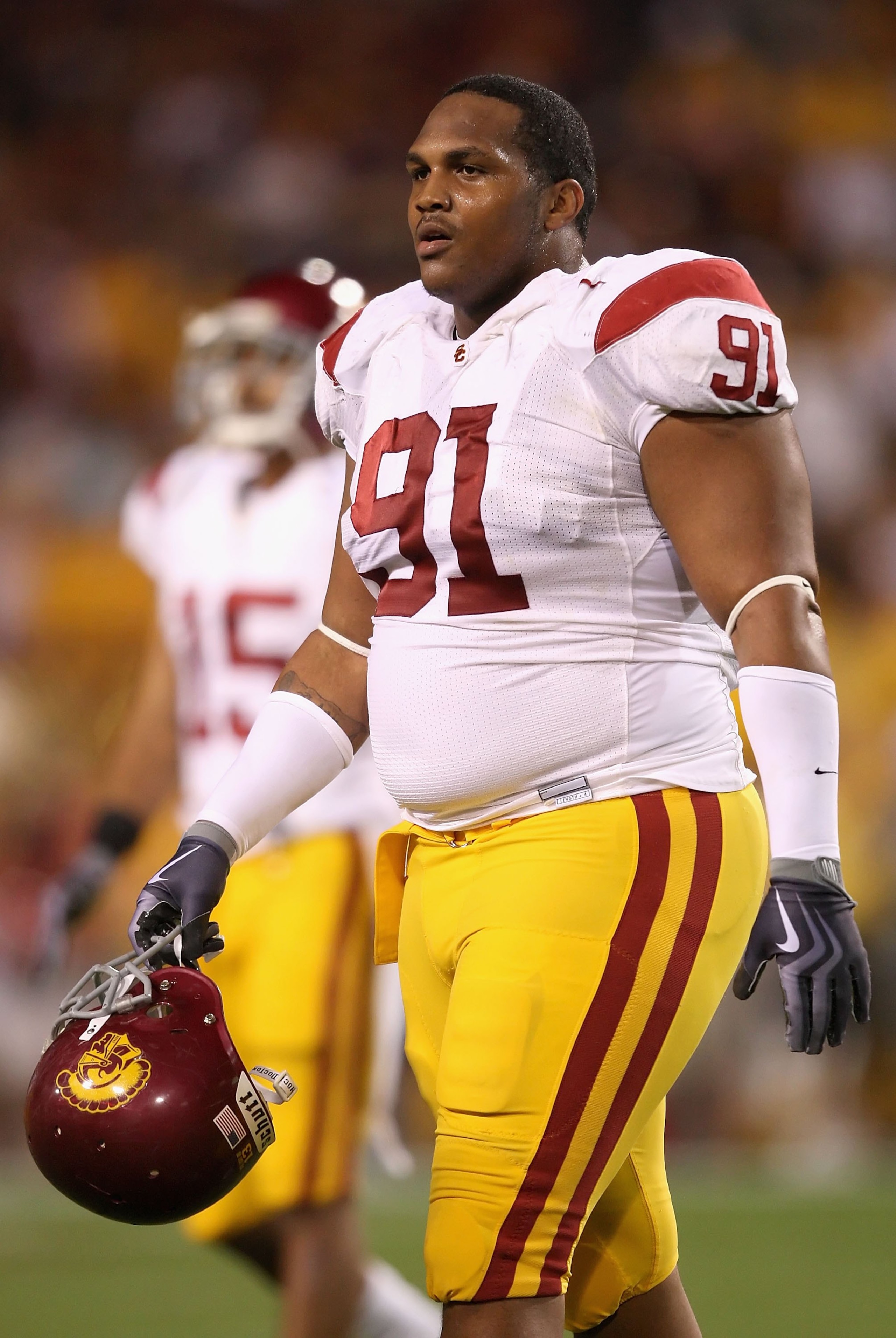 TEMPE, AZ - NOVEMBER 07:  Jurrell Casey #91 of the USC Trojans during the college football game against the Arizona State Sun Devils at Sun Devil Stadium on November 7, 2009 in Tempe, Arizona. The Trojans defeated the Devils 14-9.  (Photo by Christian Pet