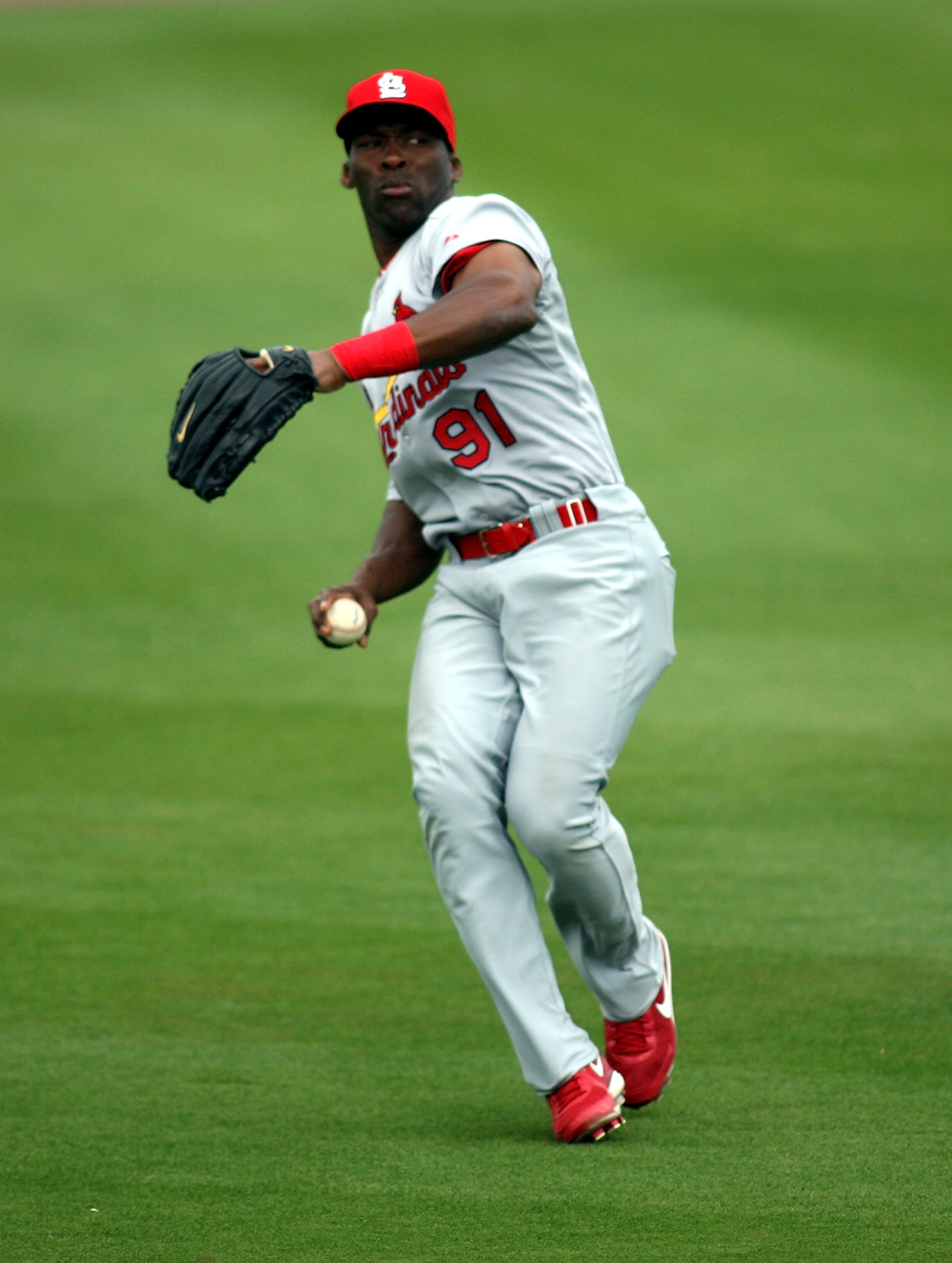 PORT ST. LUCIE, FL - MARCH 03:  Amaury Cazana #91 of the St. Louis Cardinals plays the field against the New York Mets at Digital Domain Park on March 3, 2011 in Port St. Lucie, Florida.  (Photo by Marc Serota/Getty Images)