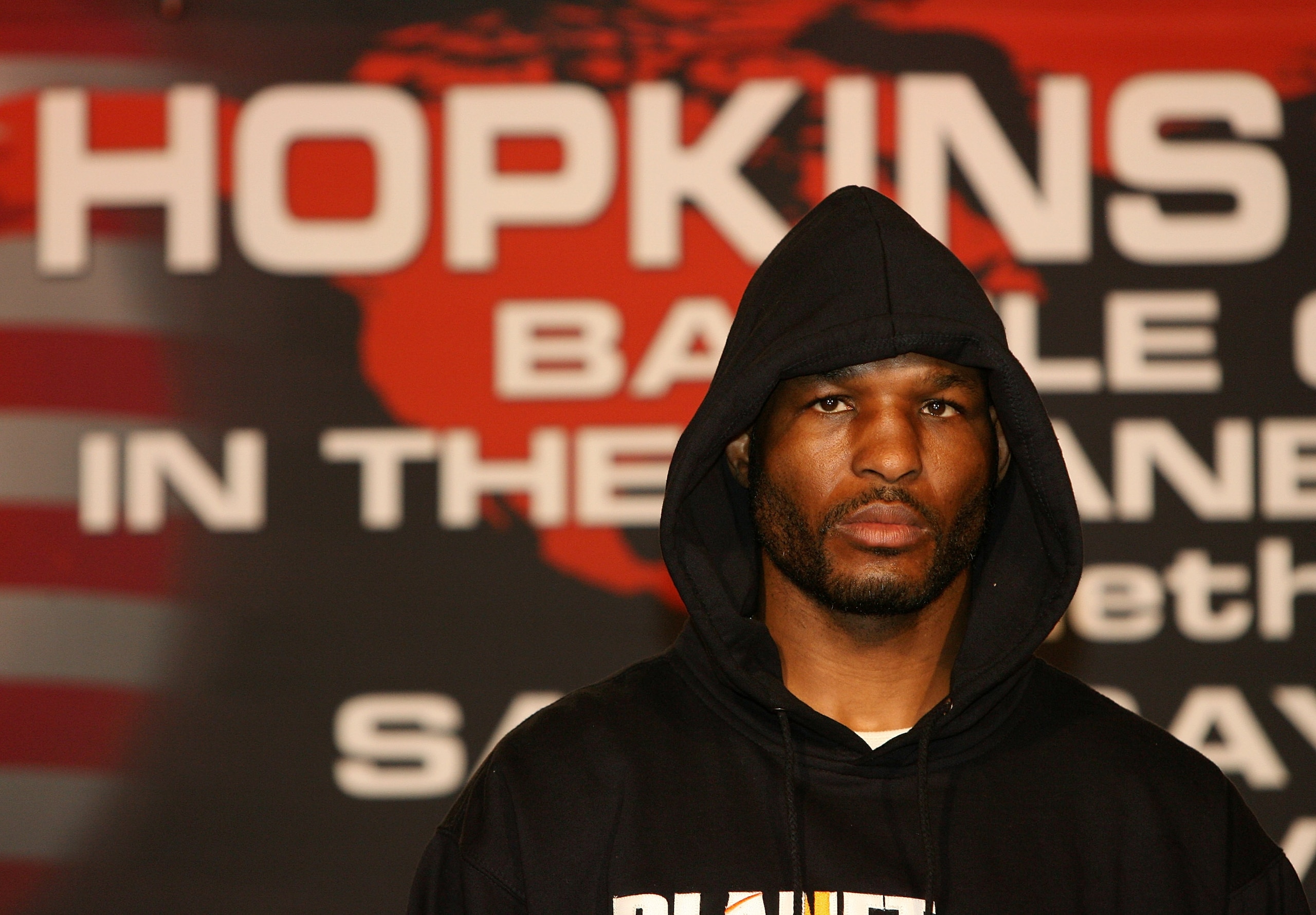 LAS VEGAS - FEBRUARY 21:  Boxer Bernard Hopkins appears during a news conference at the Planet Hollywood Resort & Casino February 21, 2008 in Las Vegas, Nevada. Hopkins is promoting his upcoming fight with Joe Calzaghe on April 19 in Las Vegas.  (Photo by