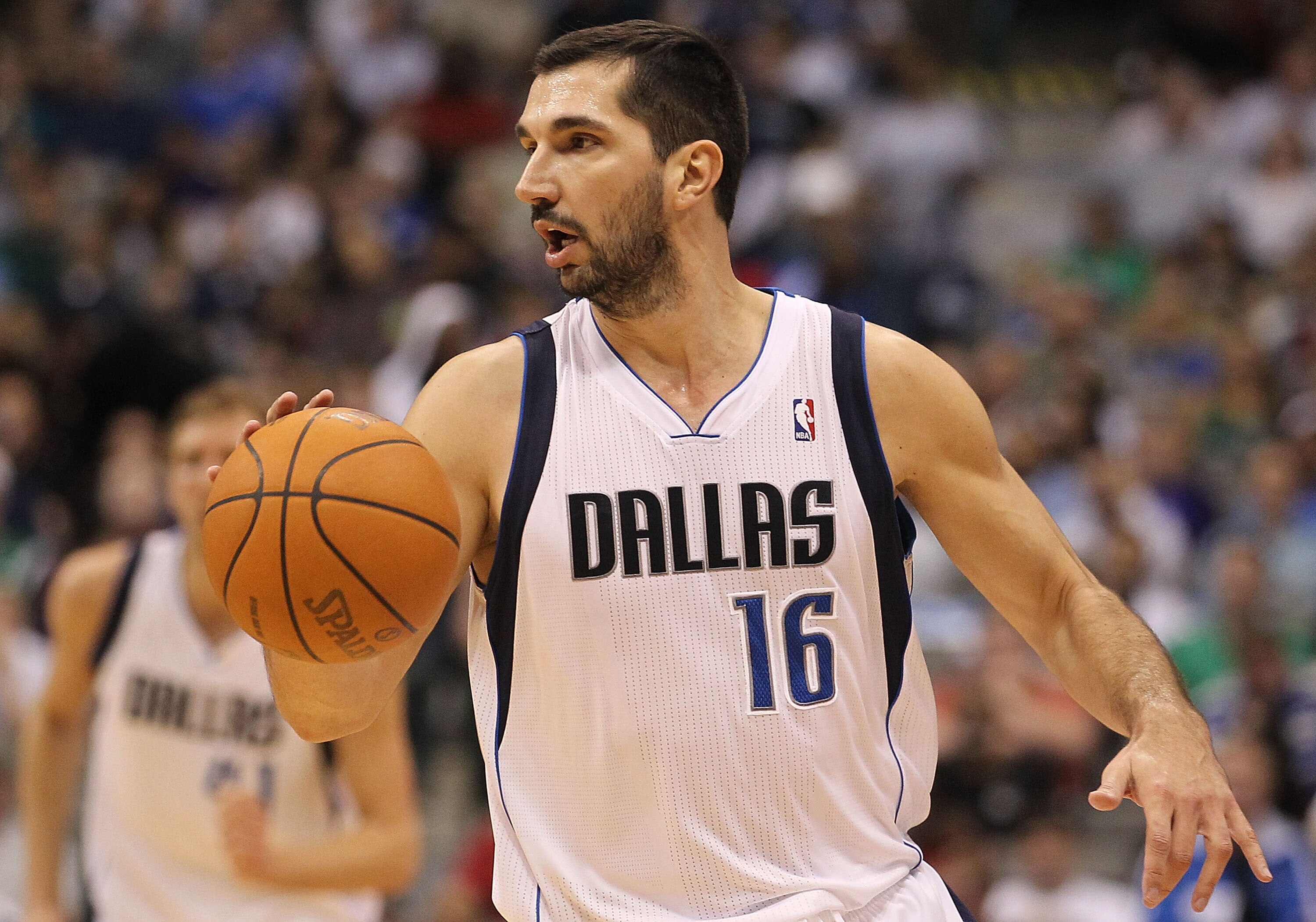 DALLAS, TX - FEBRUARY 23:  Forward Peja Stojakovic #16 of the Dallas Mavericks at American Airlines Center on February 23, 2011 in Dallas, Texas.  NOTE TO USER: User expressly acknowledges and agrees that, by downloading and or using this photograph, User
