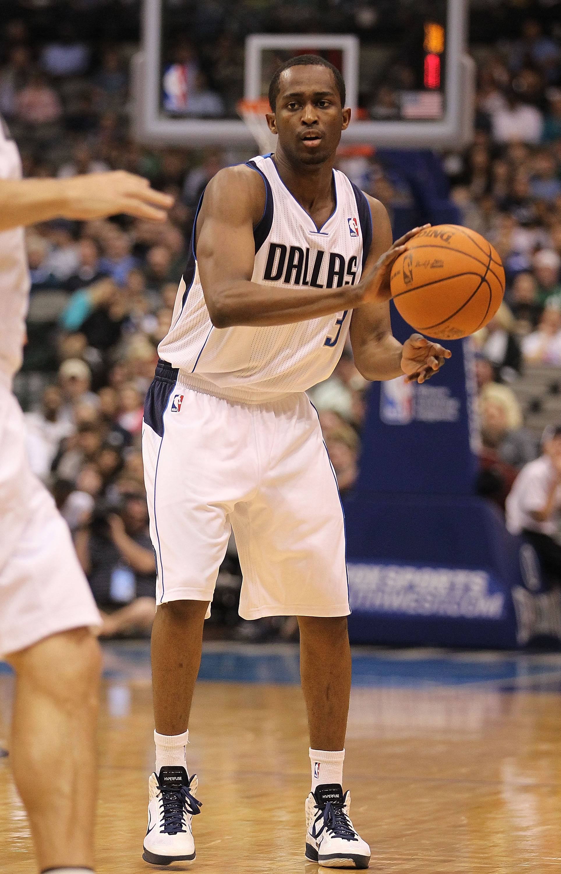 DALLAS, TX - FEBRUARY 23:  Guard Rodrigue Beaubois #3 of the Dallas Mavericks at American Airlines Center on February 23, 2011 in Dallas, Texas.  NOTE TO USER: User expressly acknowledges and agrees that, by downloading and or using this photograph, User
