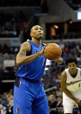 WASHINGTON, DC - FEBRUARY 26: Shawn Marion #0 of the Dallas Mavericks shoots a free throw against the Washington Wizards at the Verizon Center on February 26, 2011 in Washington, DC. NOTE TO USER: User expressly acknowledges and agrees that, by downloadin