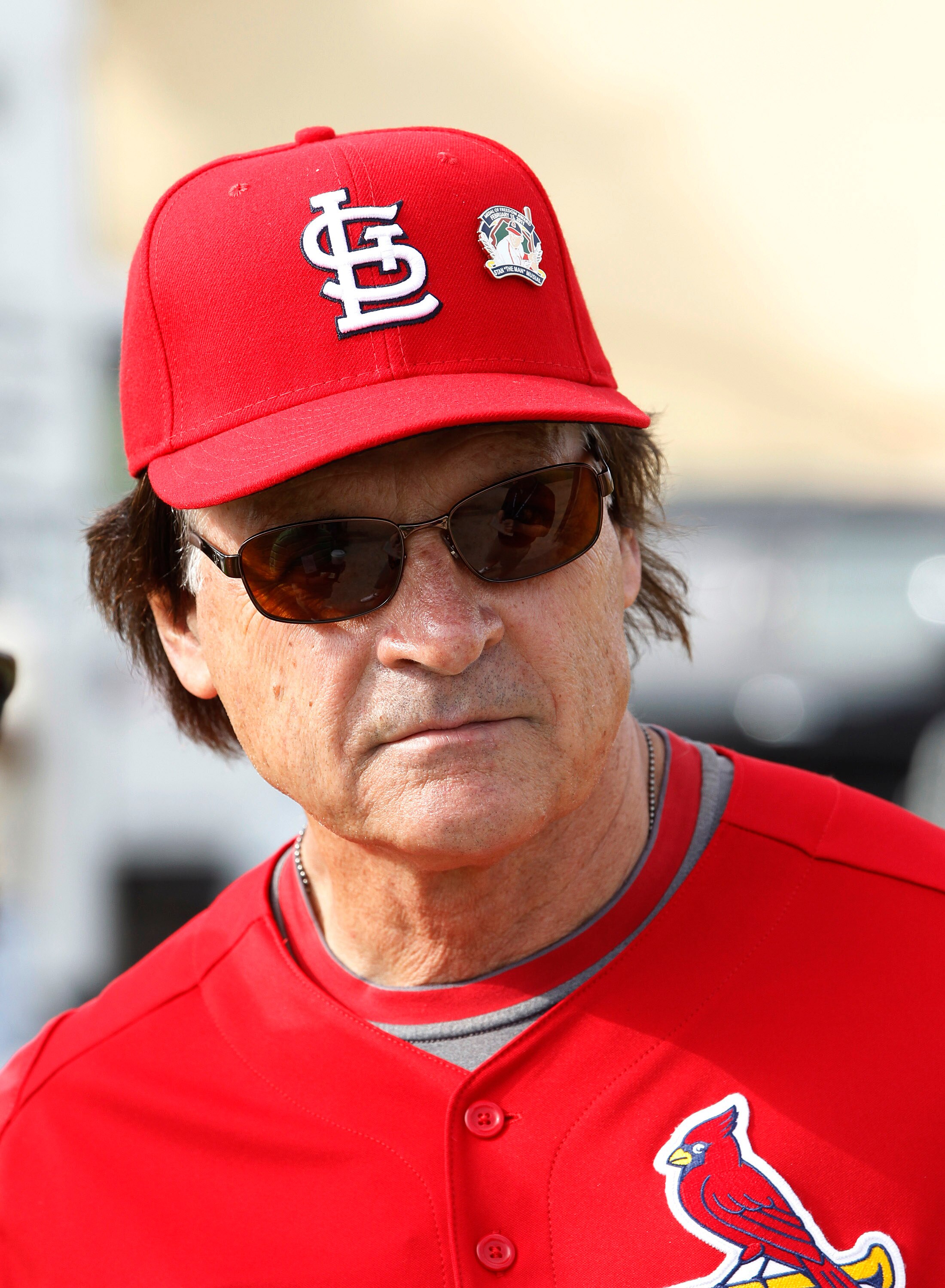 JUPITER, FL - FEBRUARY 17: Manager Tony La Russa #10 of the St. Louis Cardinals watches the players warm up at Roger Dean Stadium on February 17, 2011 in Jupiter, Florida. (Photo by Joel Auerbach/Getty Images)