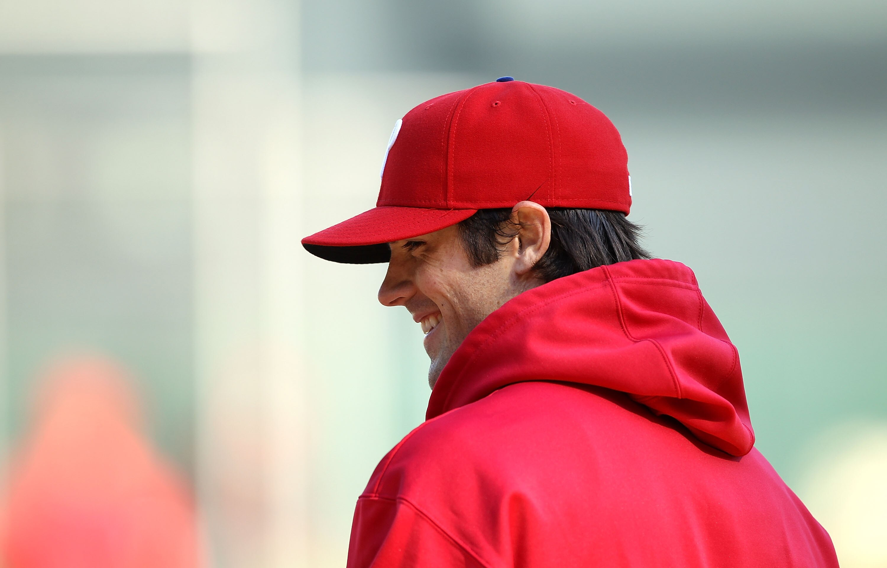 SAN FRANCISCO - OCTOBER 18:  Game three starter Cole Hamels #35 of the Philadephia Philles takes batting practice during a workout session for the NLCS at AT&T Park on October 18, 2010 in San Francisco, California.  (Photo by Ezra Shaw/Getty Images)