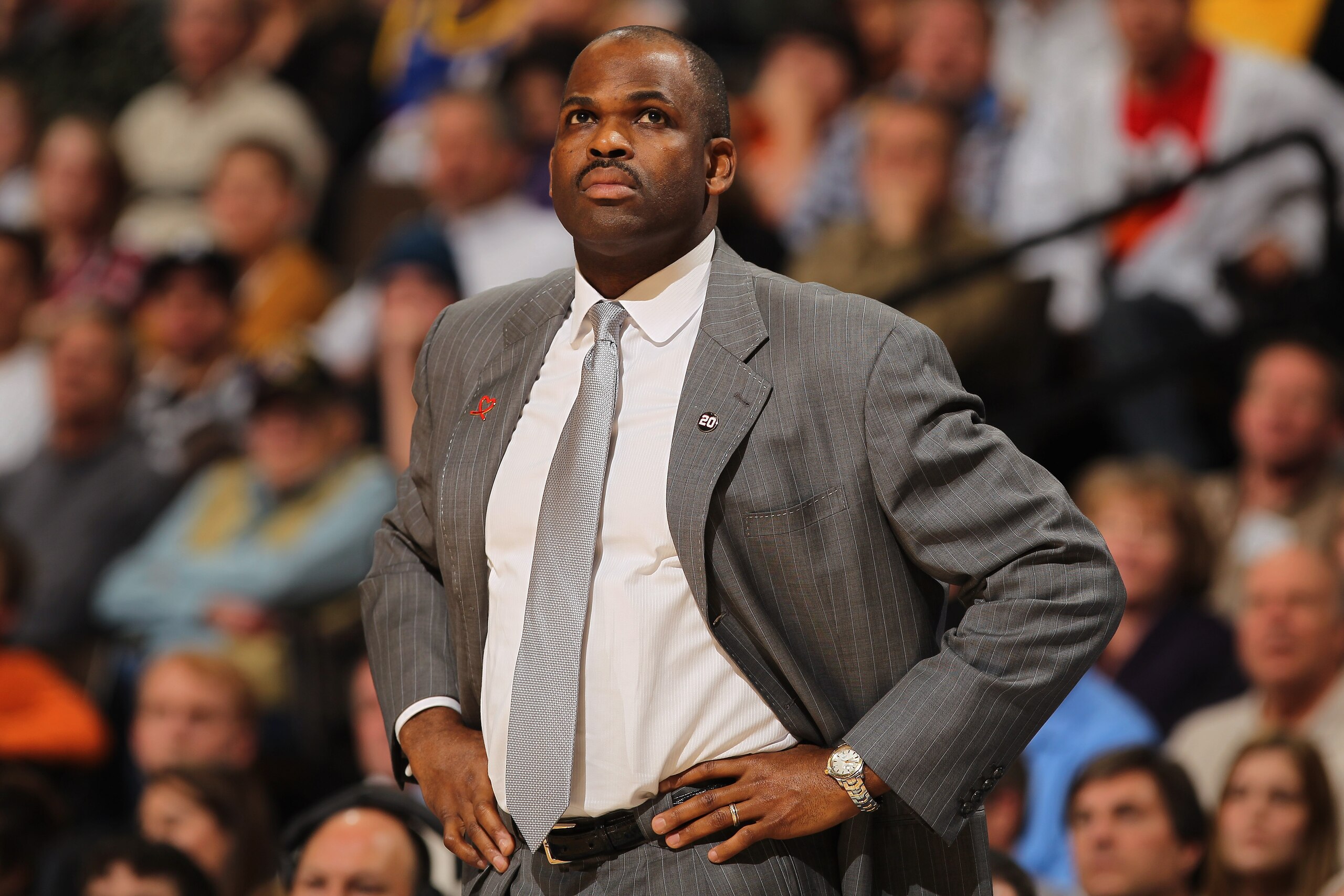 DENVER - DECEMBER 28:  Head coach Nate McMillan of the Portland Trail Blazers leads his team against the Denver Nuggets at Pepsi Center on December 28, 2010 in Denver, Colorado. The Nuggets defeated the Blazers 95-77. NOTE TO USER: User expressly acknowle