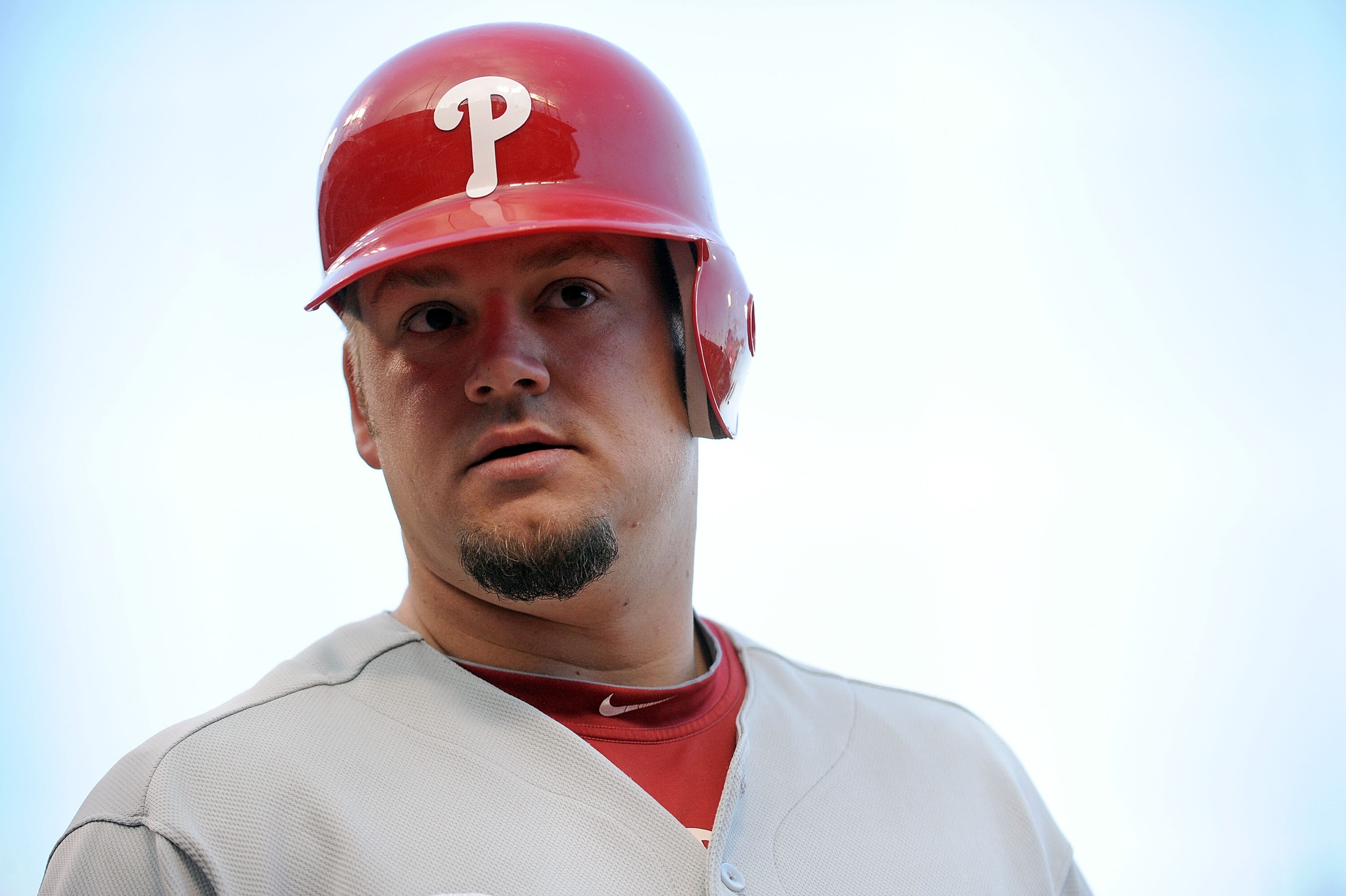 SAN FRANCISCO - OCTOBER 20:  Joe Blanton #56 of the Philadelphia Phillies looks on in Game Four of the NLCS against the San Francisco Giants during the 2010 MLB Playoffs at AT&T Park on October 20, 2010 in San Francisco, California.  (Photo by Harry How/G