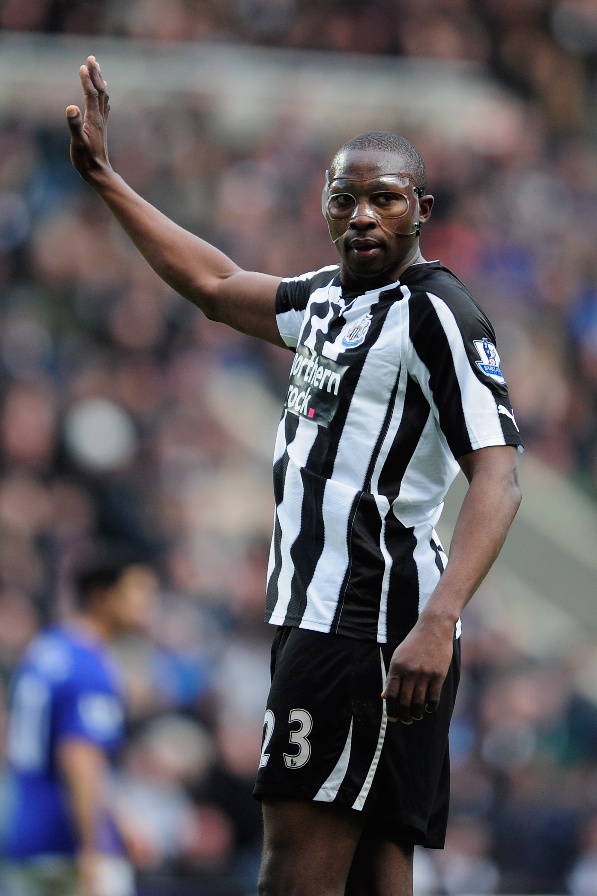 NEWCASTLE UPON TYNE, ENGLAND - MARCH 05:  Shaola Ameobi of Newcastle in action during the Barclays Premier League match between Newcastle United and Everton at St James' Park on March 5, 2011 in Newcastle upon Tyne, England.  (Photo by Jamie McDonald/Gett