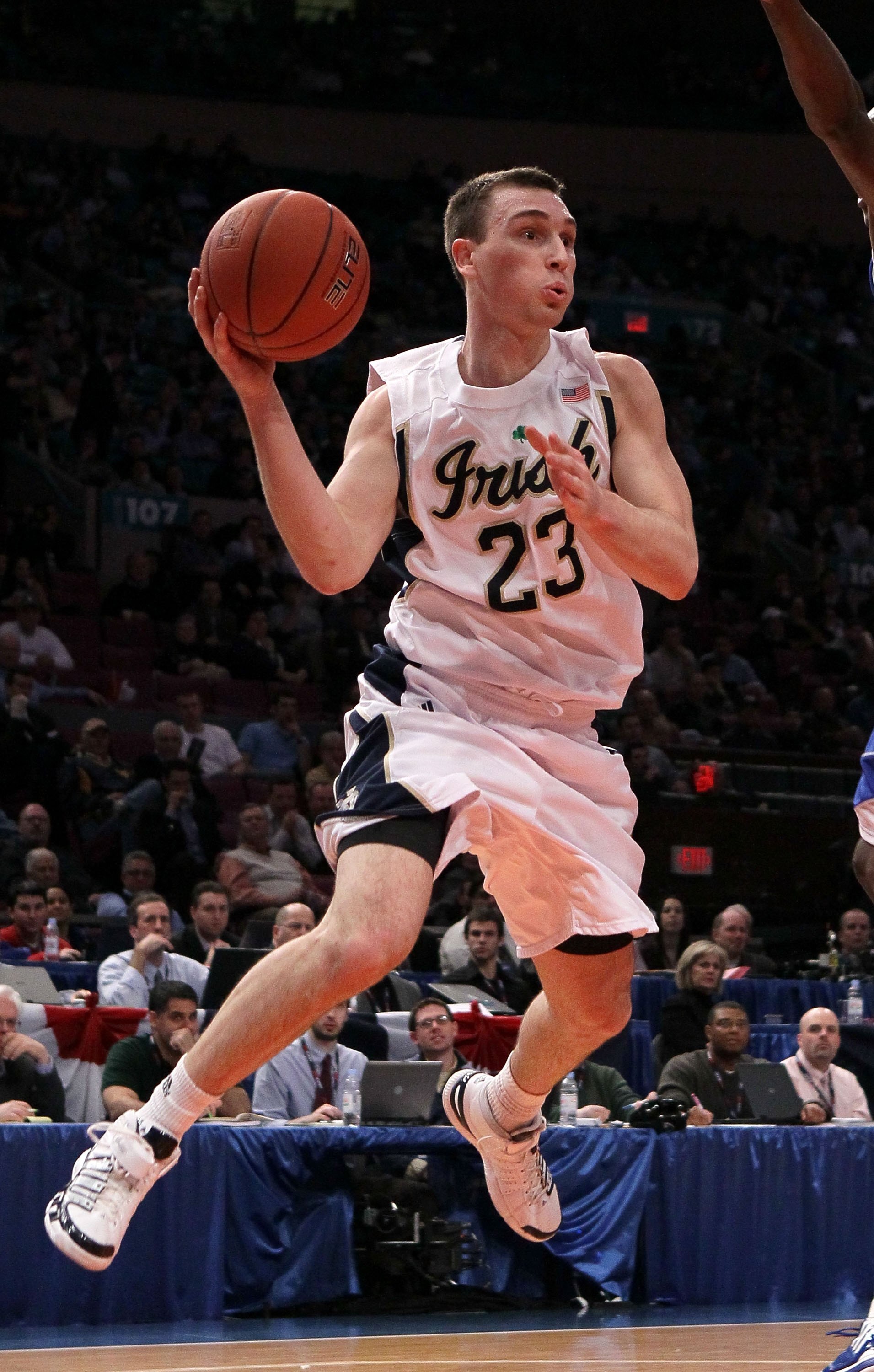 NEW YORK - MARCH 10:  Ben Hansbrough #23 of the Notre Dame Fighting Irish handles the ball against the Seton Hall Pirates during the second round of 2010 NCAA Big East Tournament at Madison Square Garden on March 10, 2010 in New York City.  (Photo by Jim