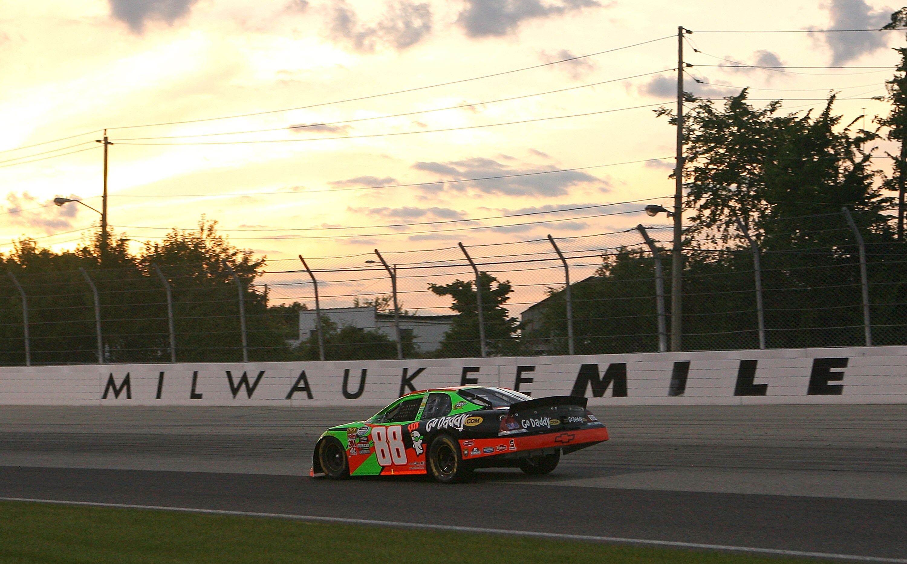 WEST ALLIS, WI - JUNE 20: Brad Keselowski, driving the #88 GoDaddy.com Chevrolet, races during the NASCAR Nationwide Series NorthernTool.com 250 on June 20, 2009 at the Milwaukee Mile in West Allis, Wisconsin. (Photo by Jonathan Daniel/Getty Images for NA