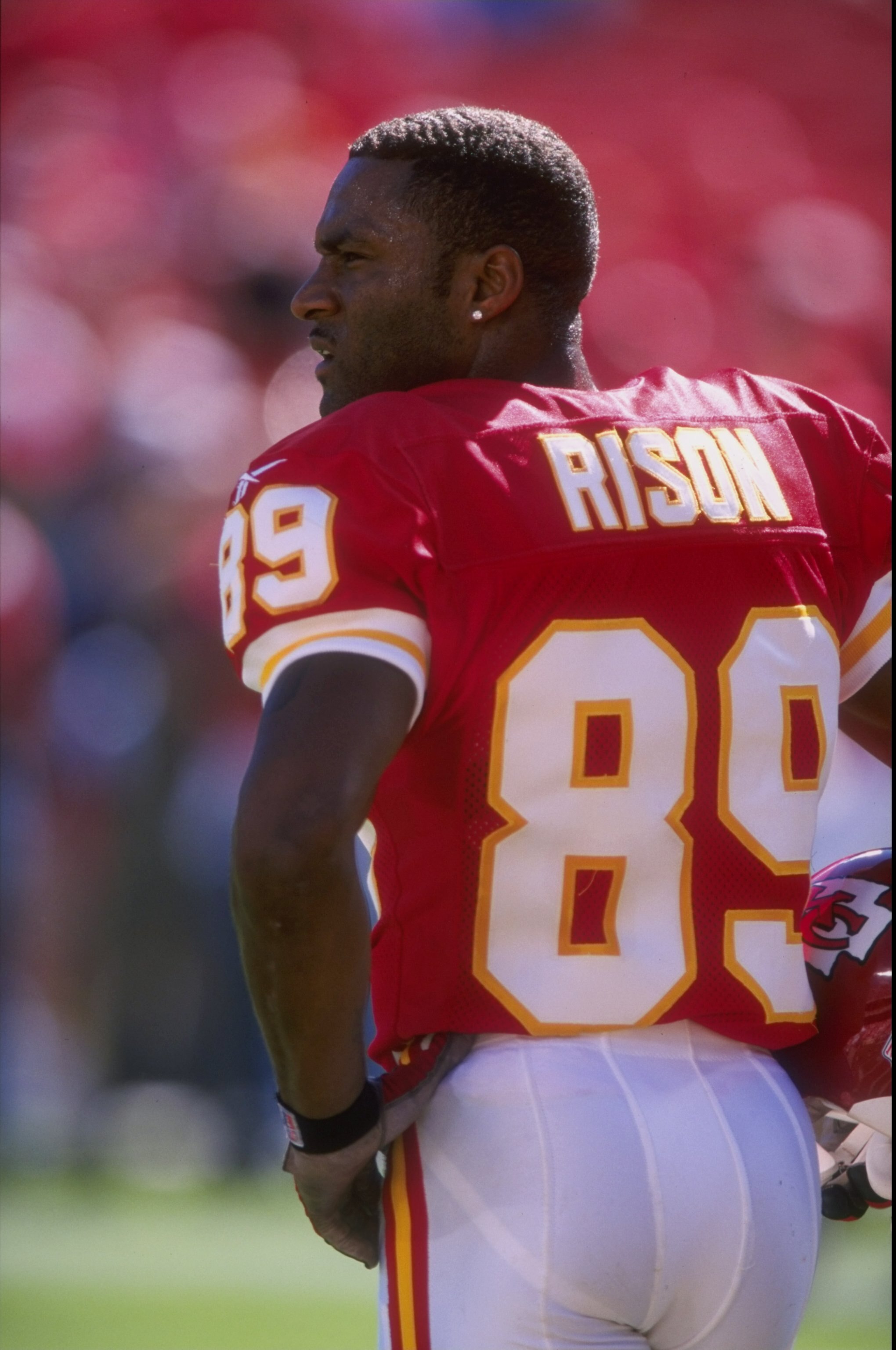 28 Sep 1997:  Wide receiver Andre Rison of the Kansas City Chiefs in action against the Seattle Seahawks during a game at Arrowhead Stadium in Kansas City, Missouri.  The Chiefs defeated the Seahawks 20-17. Mandatory Credit: Brian Bahr  /Allsport