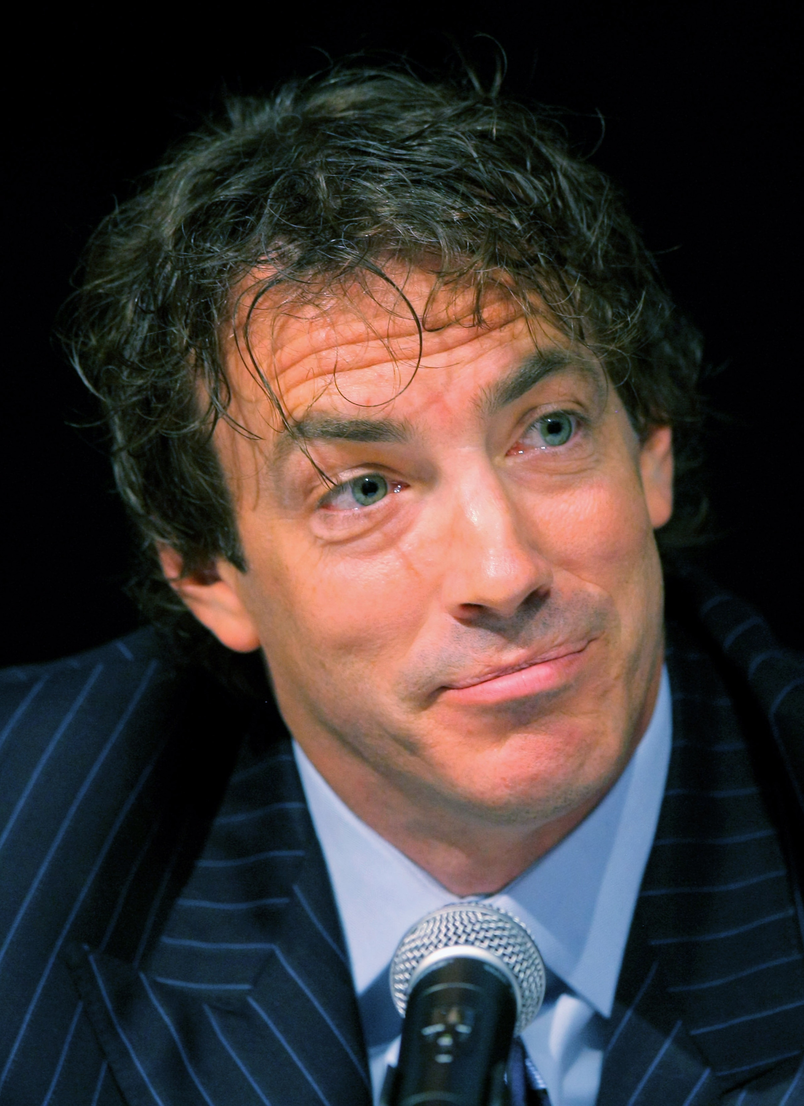 ENGLEWOOD, CO - JULY 09:  Joe Sakic announces his retirement as he addresses the media during a press conference at the Inverness Hotel on July 9, 2009 in Englewood, Colorado. Sakic played 20 years in the NHL with the same organization, the Quebec Nordiqu
