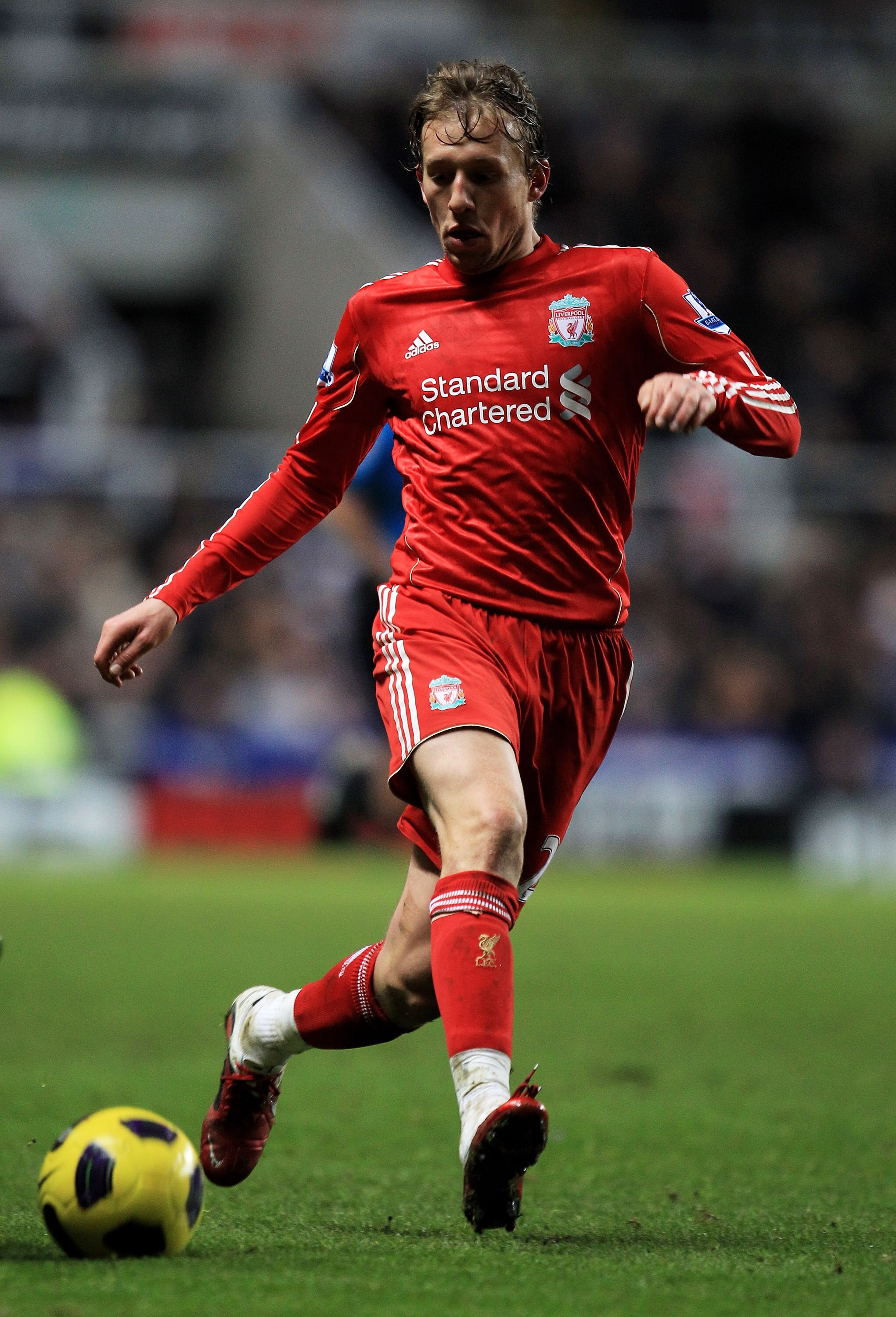 NEWCASTLE UPON TYNE, ENGLAND - DECEMBER 11:  Lucas of Liverpool in action during the Barclays Premier League match between Newcastle United and Liverpool at St James' Park on December 11, 2010 in Newcastle, England.  (Photo by Mark Thompson/Getty Images)