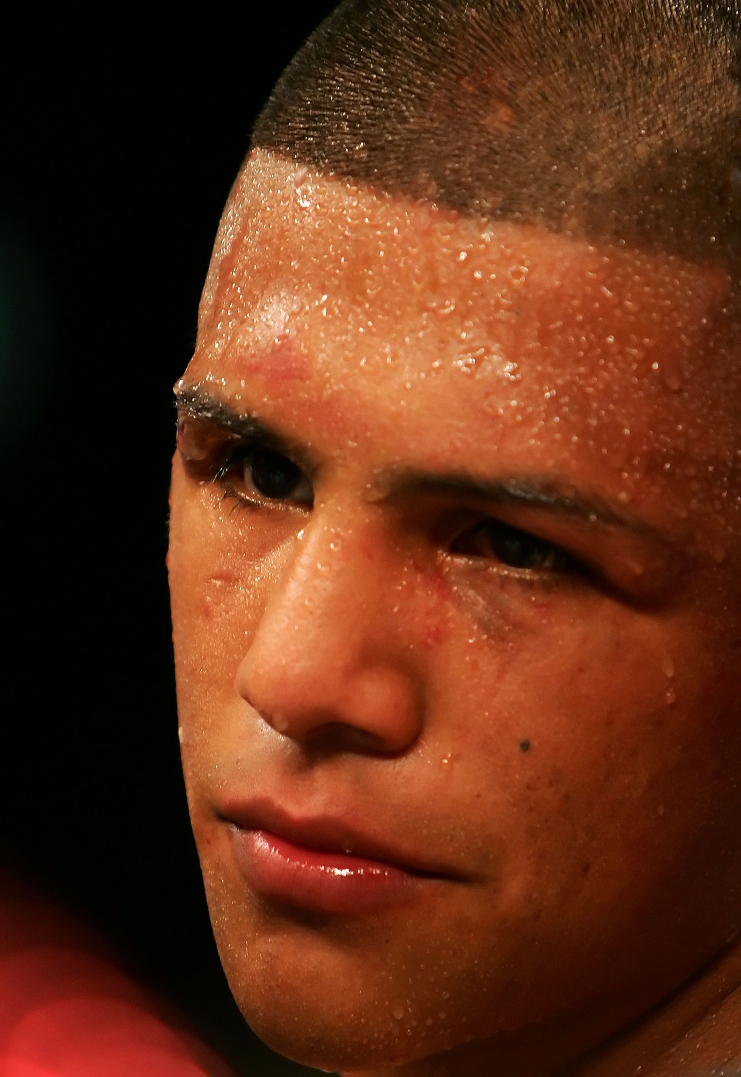 LAS VEGAS - JULY 15:  Fernando Vargas after his junior middleweight rematch fight at the MGM Grand Garden Arena July 15, 2006 in Las Vegas, Nevada. Shane Mosley defeated Vargas by 6th round TKO.  (Photo by Jed Jacobsohn/Getty Images)