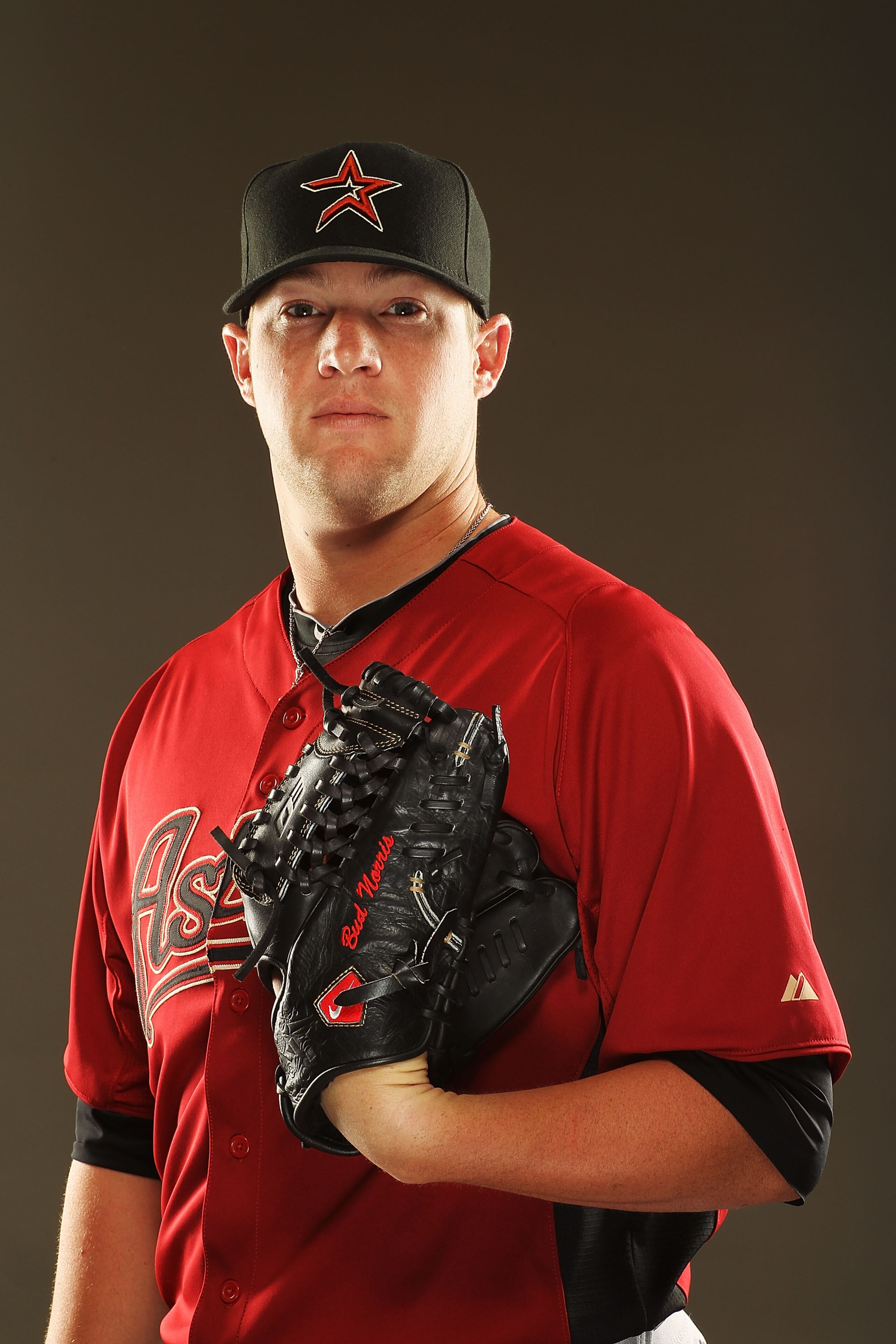 KISSIMMEE, FL - FEBRUARY 24:  Bud Norris #20 of the Houston Astros poses for a portrait during Spring Training photo Day at Osceola County Stadium  on February 24, 2011 in Kissimmee, Florida.  (Photo by Al Bello/Getty Images)