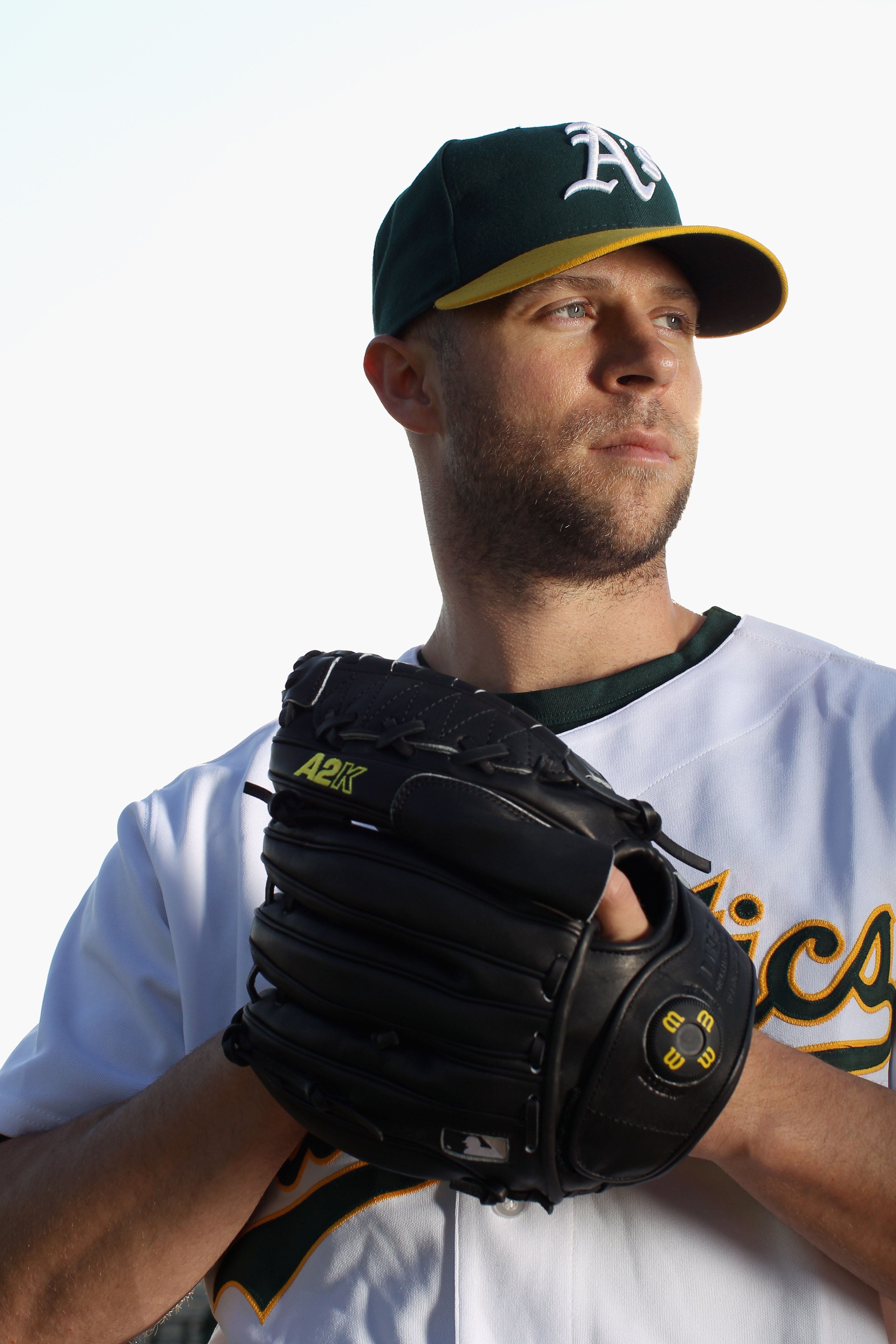 PHOENIX, AZ - FEBRUARY 24:  Rich Harden #18 of the Oakland Athletics poses for a portrait during media photo day at Phoenix Municipal Stadium on February 24, 2011 in Phoenix, Arizona.  (Photo by Ezra Shaw/Getty Images)