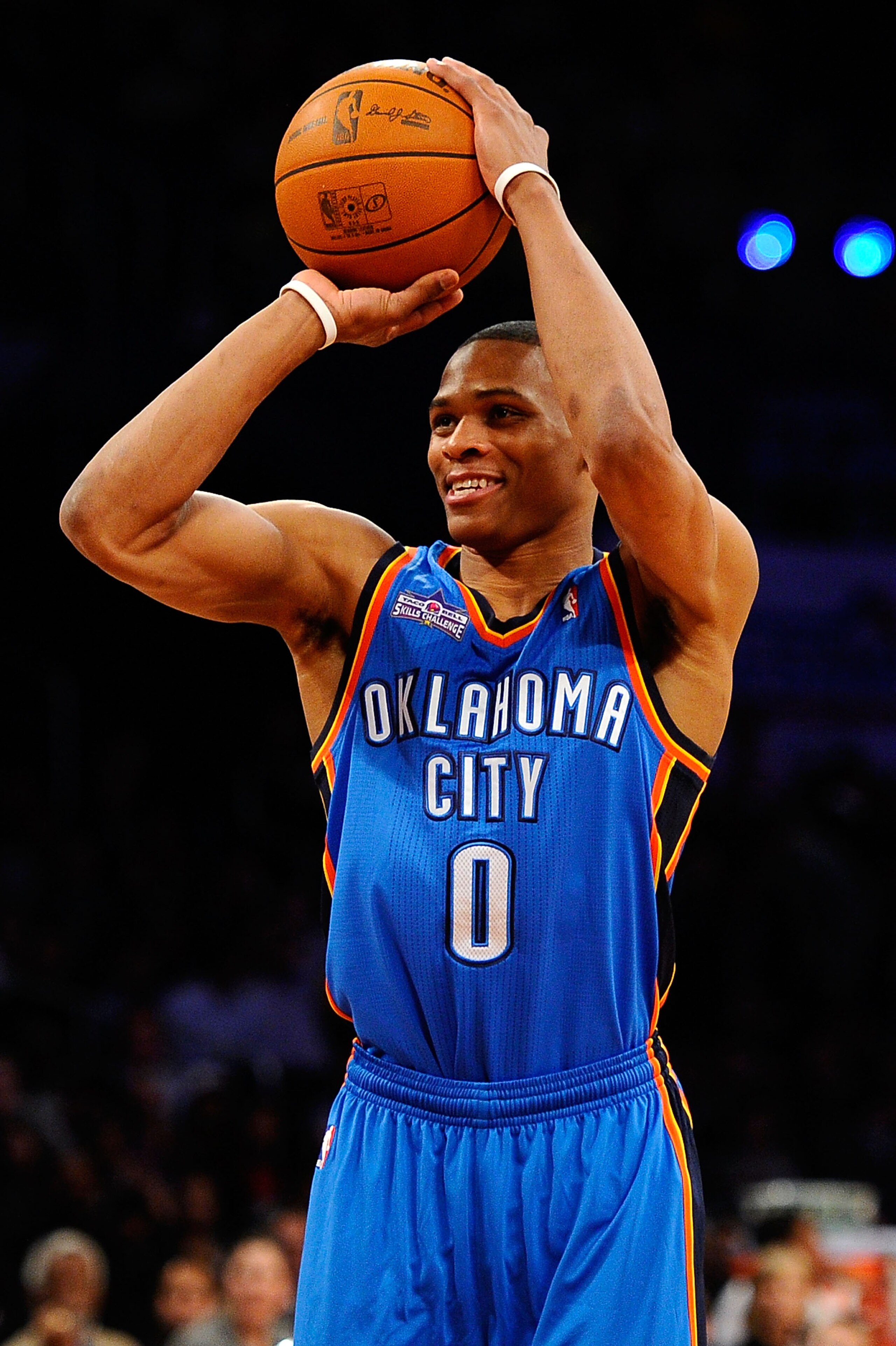 LOS ANGELES, CA - FEBRUARY 19: Russell Westbrook #0 of the Oklahoma City Thunder competes in the Taco Bell Skills Challenge apart of NBA All-Star Saturday Night at Staples Center on February 19, 2011 in Los Angeles, California. (Photo by Kevork Djansezi LOS ANGELES, CA - FEBRUARY 19: Russell Westbrook #0 of the Oklahoma City Thunder competes in the Taco Bell Skills Challenge apart of NBA All-Star Saturday Night at Staples Center on February 19, 2011 in Los Angeles, California. (Photo by Kevork Djansezi