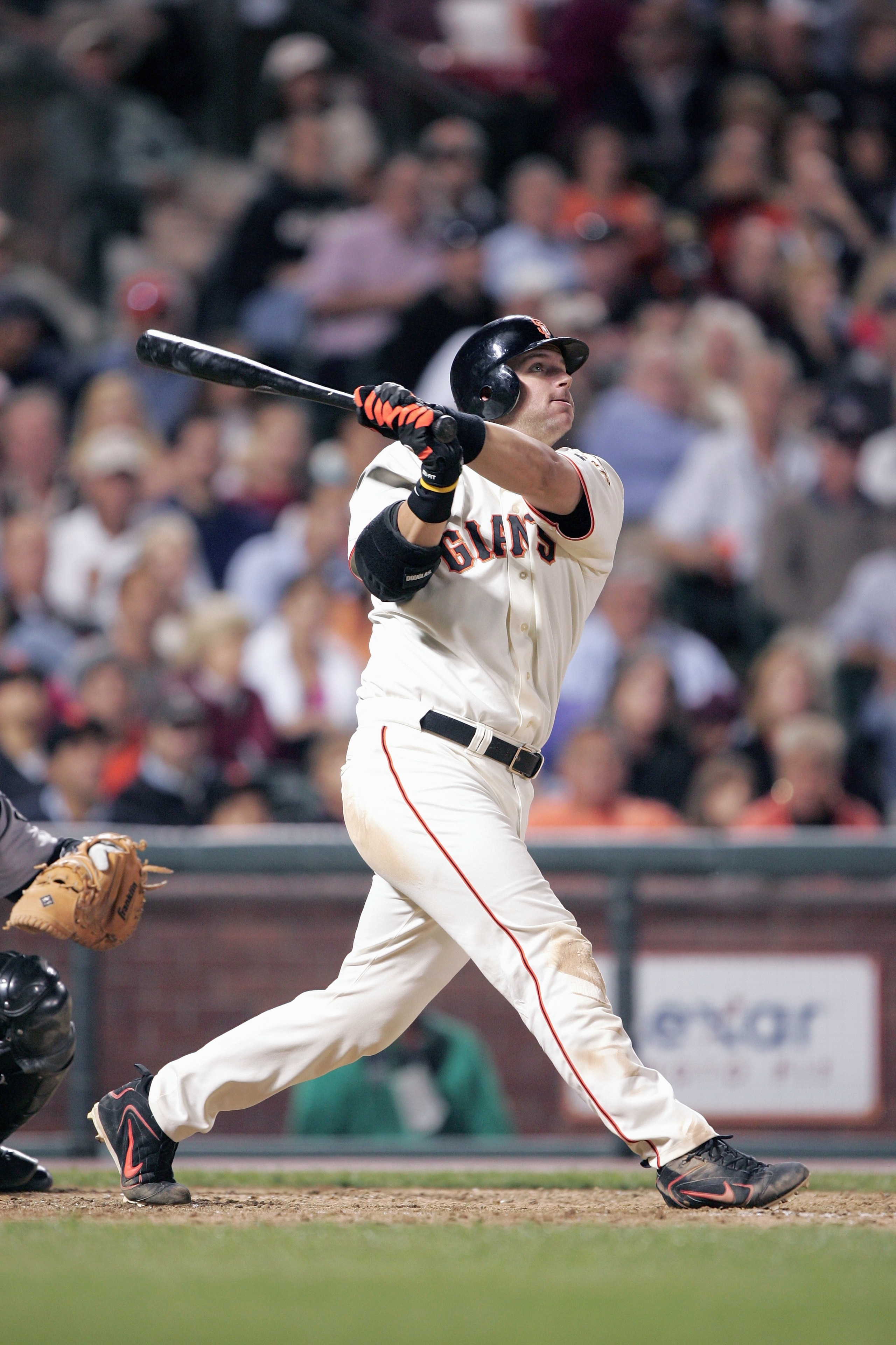 SAN FRANCISCO - SEPTEMBER 23:  A.J. Pierzynski #36 of the San Francisco Giants bats against the Houston Astros during the game at SBC Park on September 23, 2004 in San Francisco, California. (Photo by Jed Jacobsohn/Getty Images)