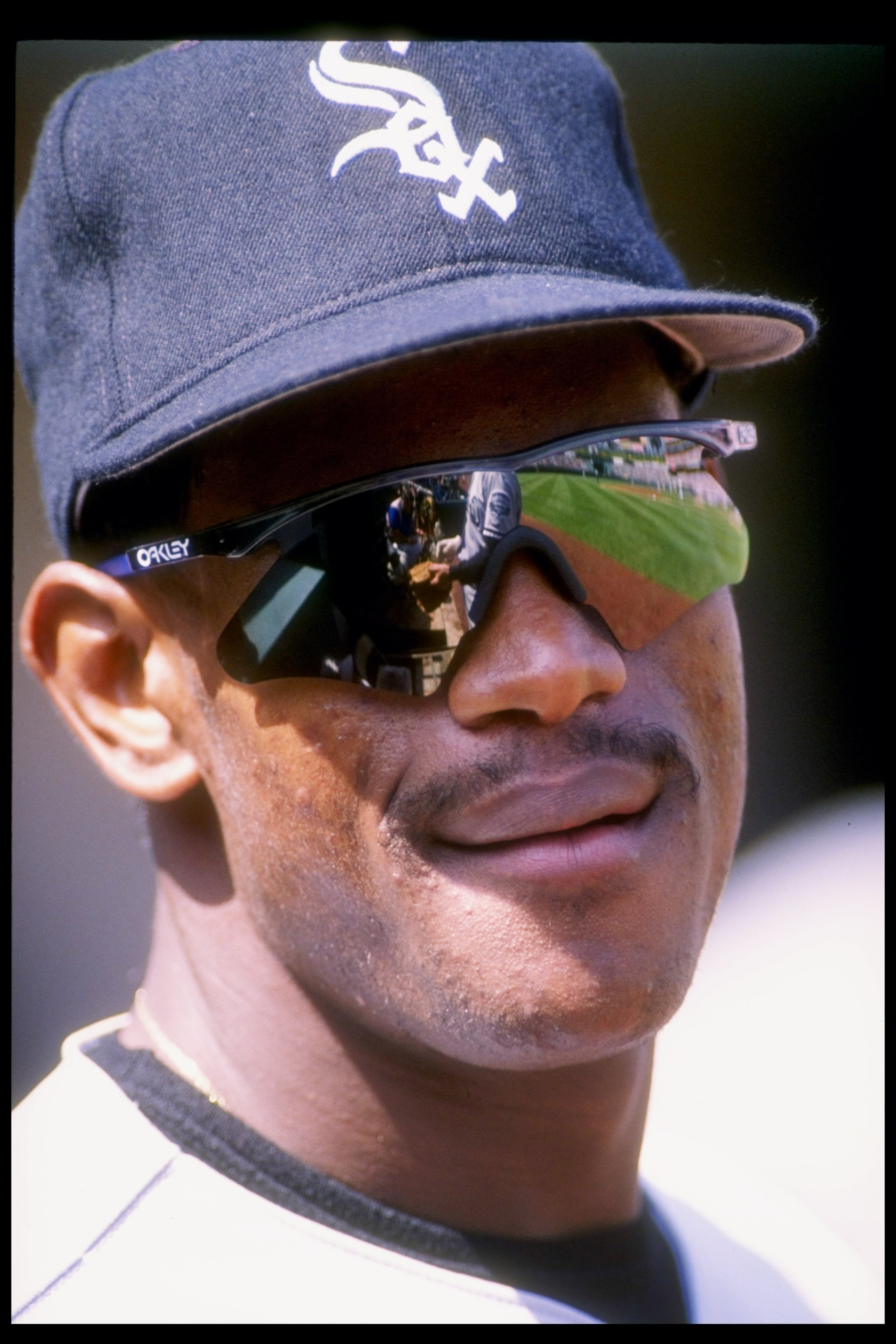 11 Sep 1991: Outfielder Sammy Sosa of the Chicago White Sox looks on during a game against the Oakland Athletics. 11 Sep 1991: Outfielder Sammy Sosa of the Chicago White Sox looks on during a game against the Oakland Athletics.