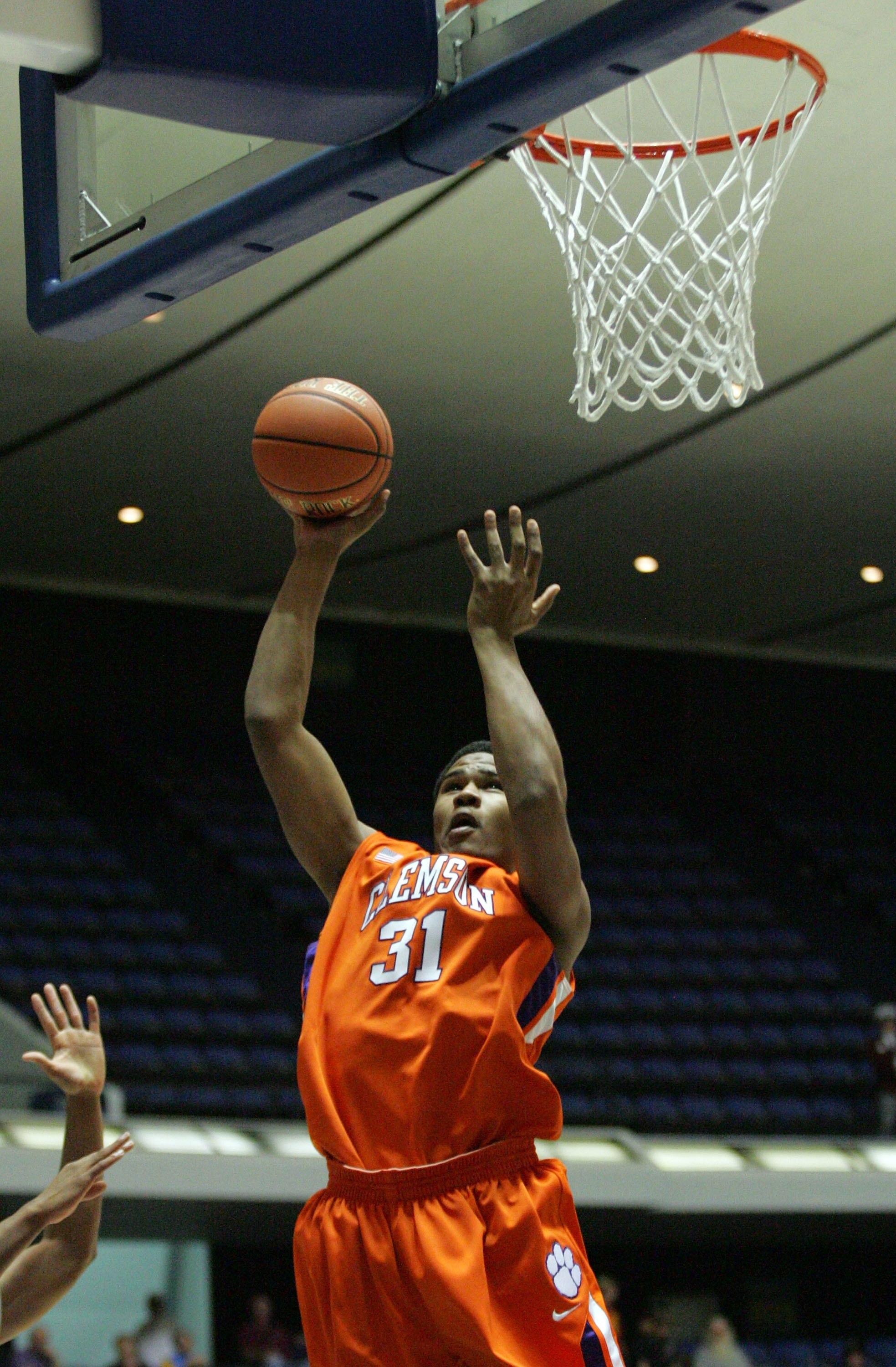 ANAHEIM, CA - NOVEMBER 29:  Devin Booker #31 of Clemson goes up for a jump shot during their 76 Classic game against Butler at Anaheim Convention Center on November 29, 2009 in Anaheim, California. Clemson defeated Butler 70-69.  (Photo by Victor Decolong
