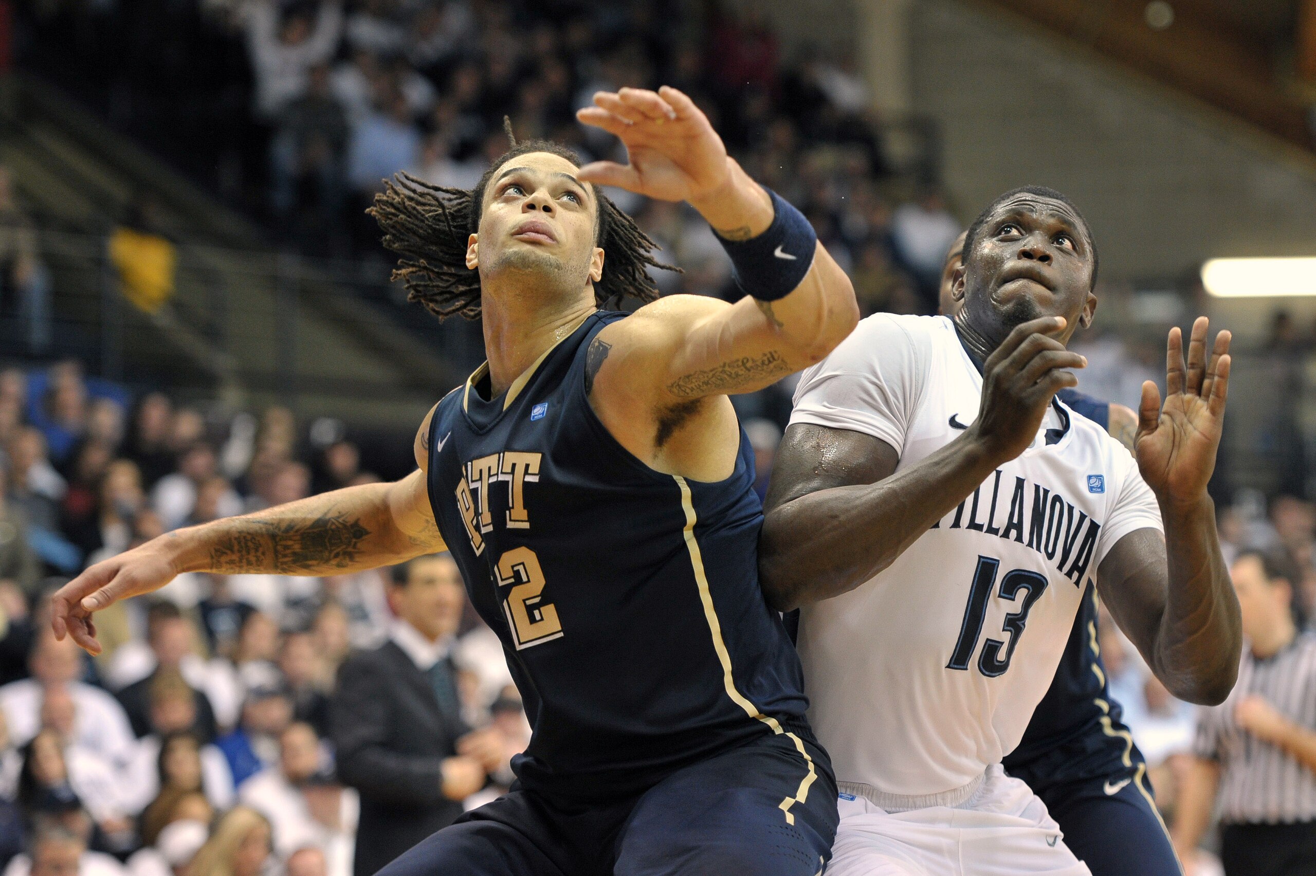 VILLANOVA, PA - FEBRUARY 12: Gary McGhee #52 of the Pittsburgh Panthers blocks out Mouphtaou Yarou #13 of the Villanova Wildcats at The Pavilion on February 12, 2011 in Villanova, Pennsylvania. Pittsburgh won 57-54. (Photo by Drew Hallowell/Getty Images) VILLANOVA, PA - FEBRUARY 12: Gary McGhee #52 of the Pittsburgh Panthers blocks out Mouphtaou Yarou #13 of the Villanova Wildcats at The Pavilion on February 12, 2011 in Villanova, Pennsylvania. Pittsburgh won 57-54. (Photo by Drew Hallowell/Getty Images)